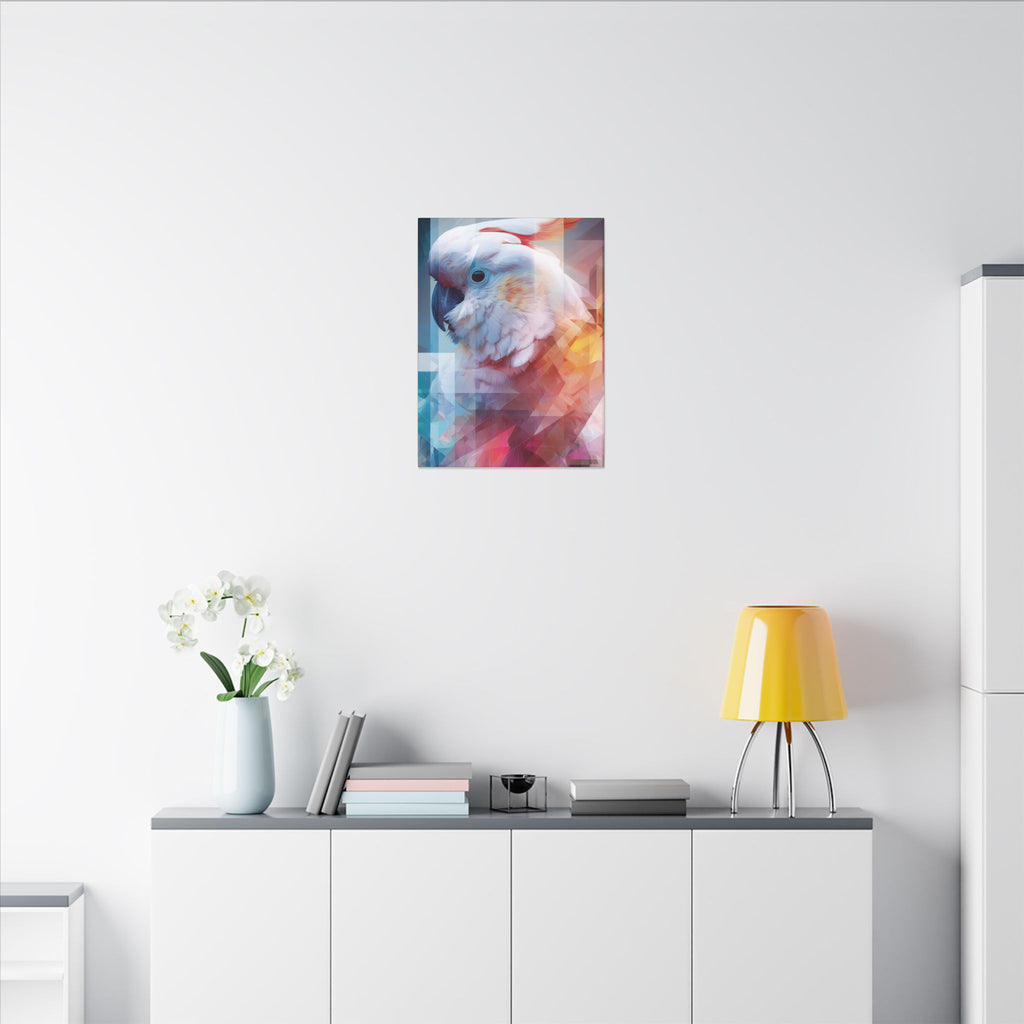 Geometric Cockatoo: Prismatic Wildlife Portrait, Low-Poly Digital Art   |    Custom Orders Available
