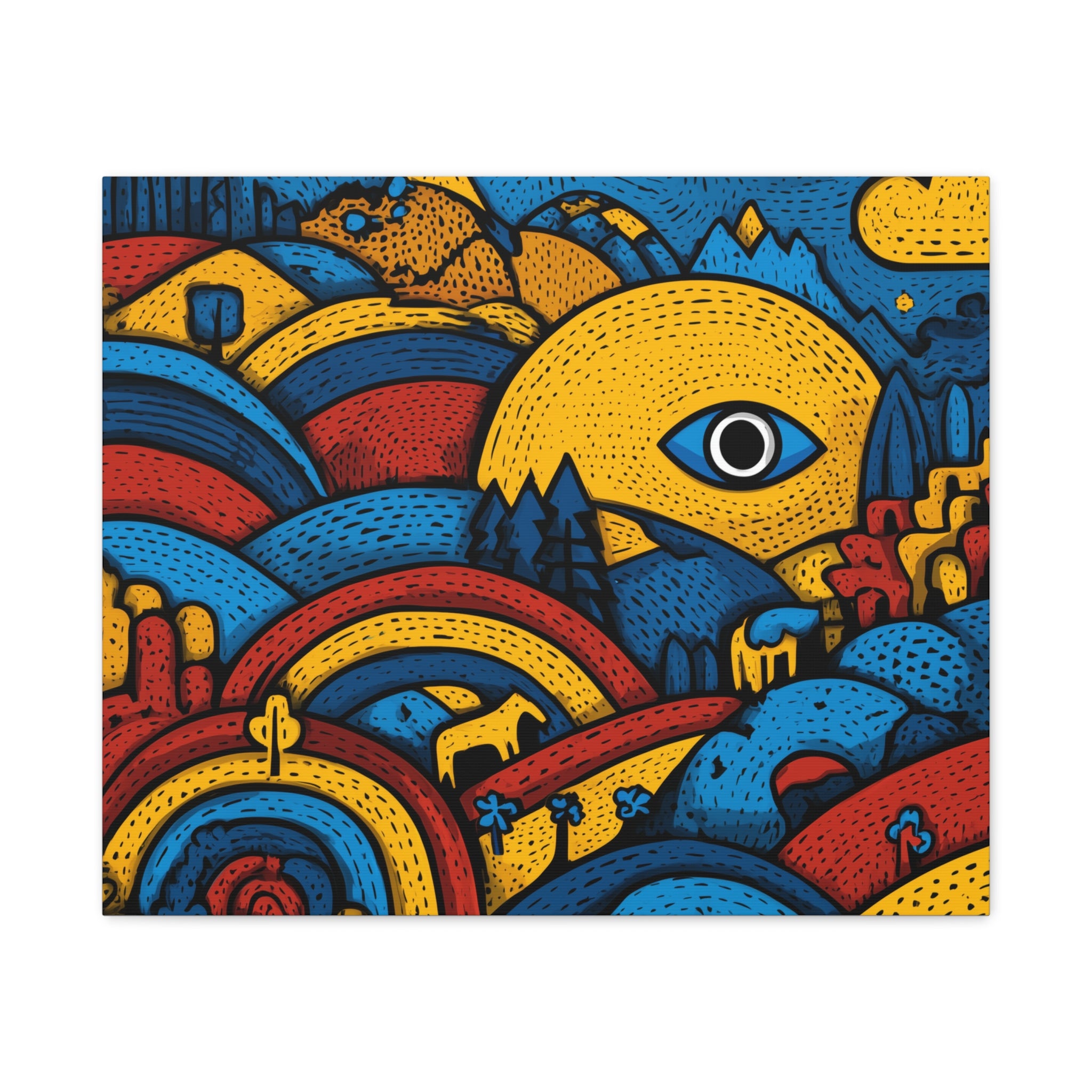 Colorful Landscape Canvas Artwork, Abstract Wall Decor, Home Wall Art, Boho Decor, Eye-catching Art for Living Room