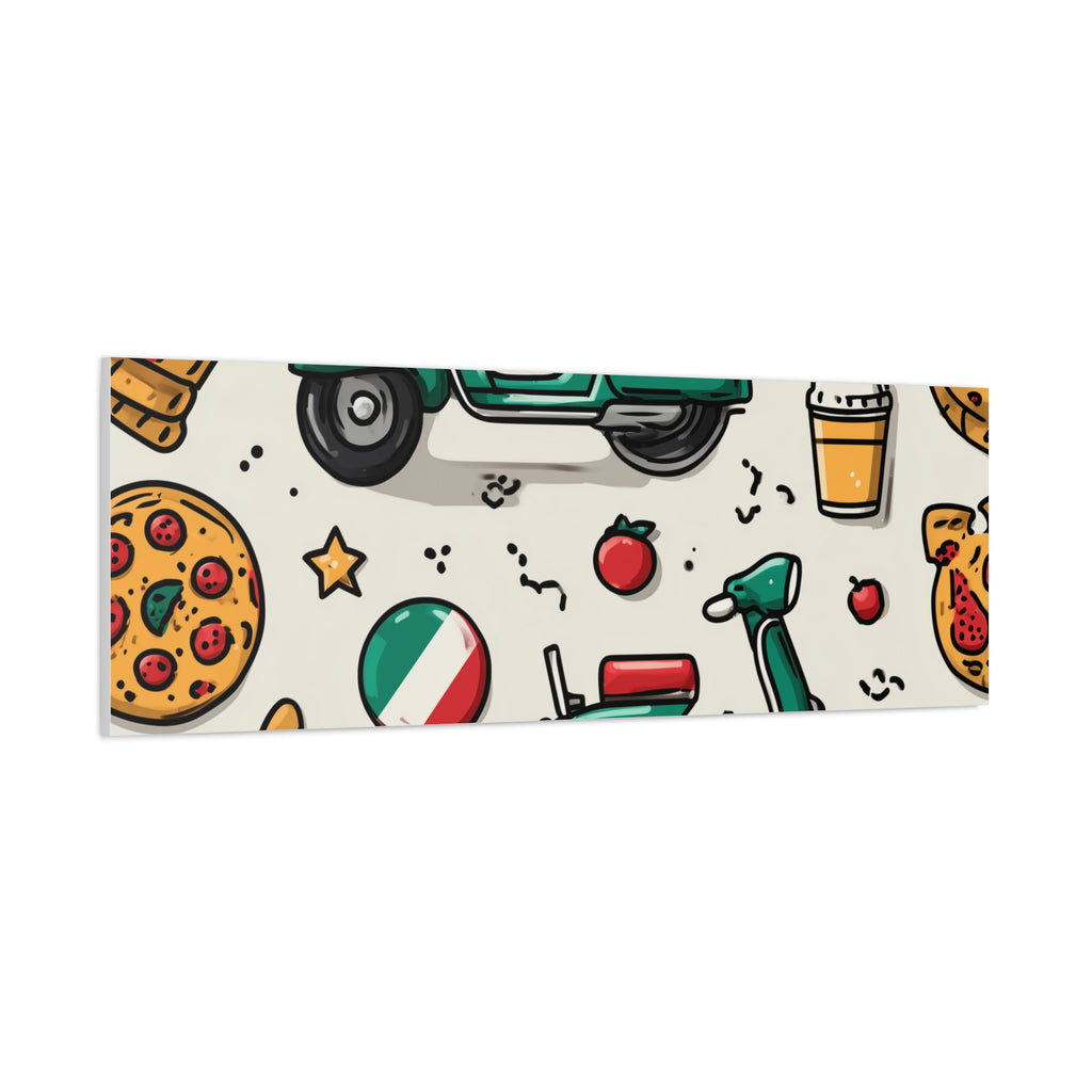 Vibrant Travel Nostalgia Canvas Art, Scooter Decor, Foodie Wall Art, Fun Home Decor, Gift for Adventurers, Kitchen Wall Hanging