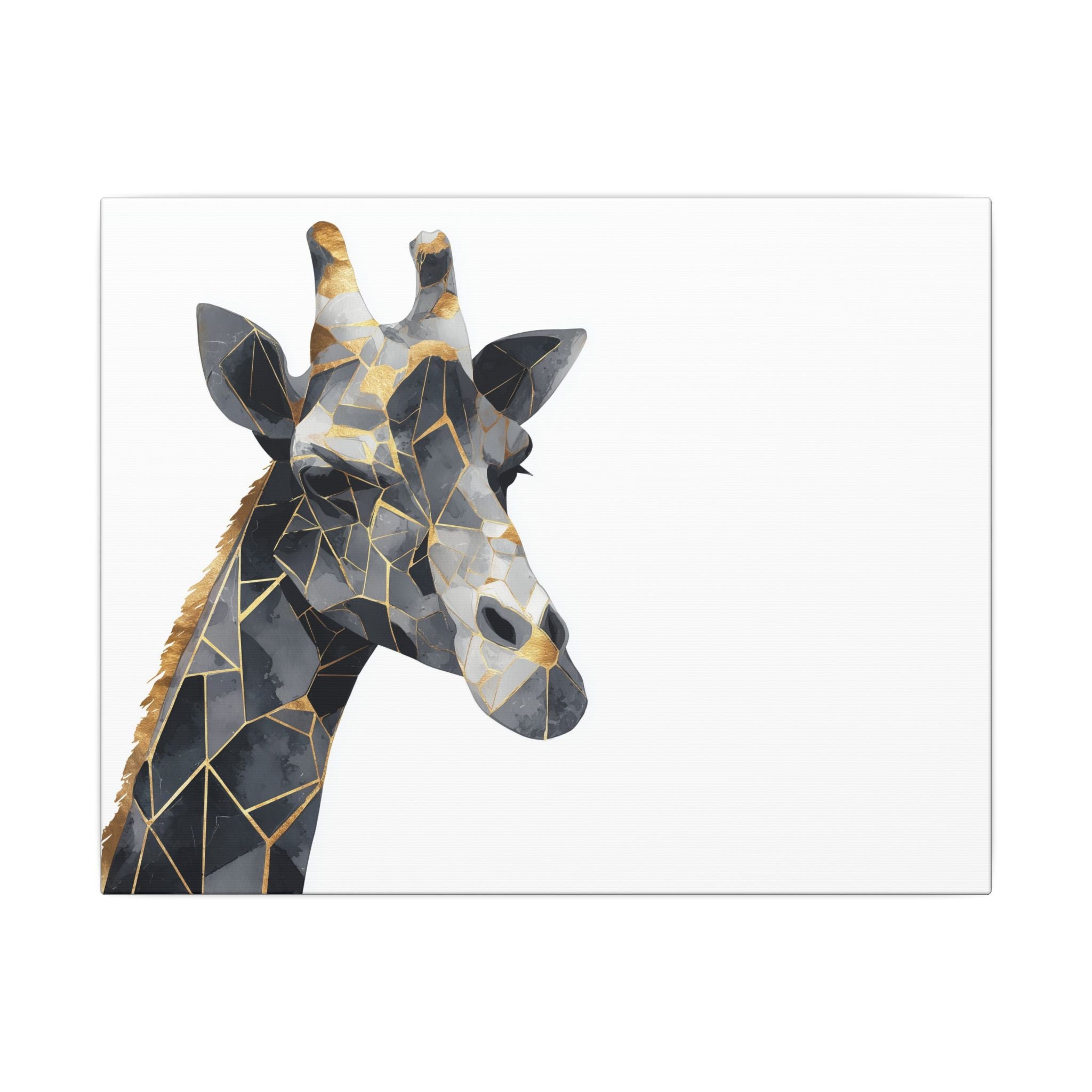 Fractured Majesty: Geometric Giraffe Portrait, Metallic Mosaic Art, Modern Animal Abstract Design   |  Personalized & Custom Orders