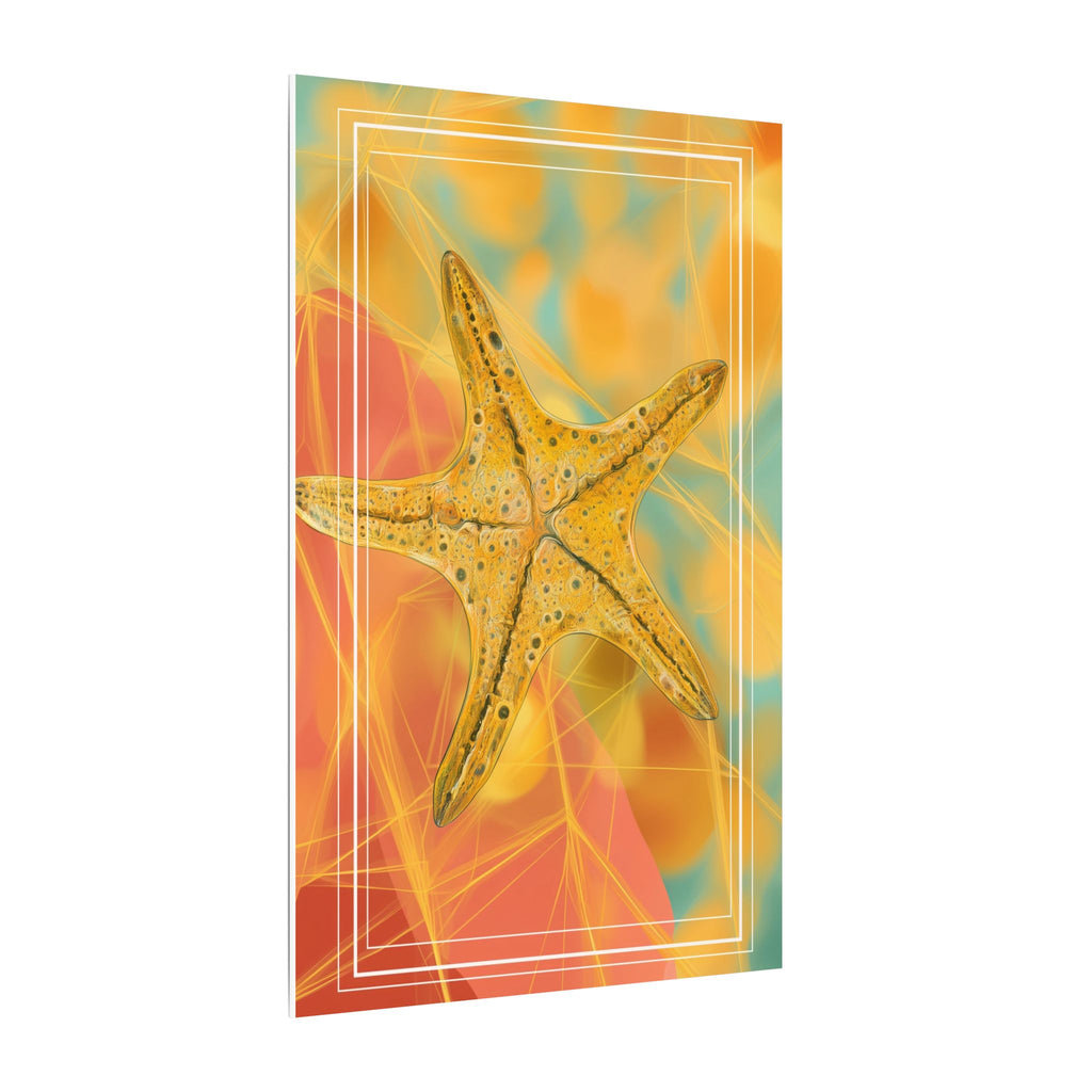 Golden Marine Geometry: Starfish Textures in Digital Art, Oceanic Abstract Composition   |    Custom Orders Available