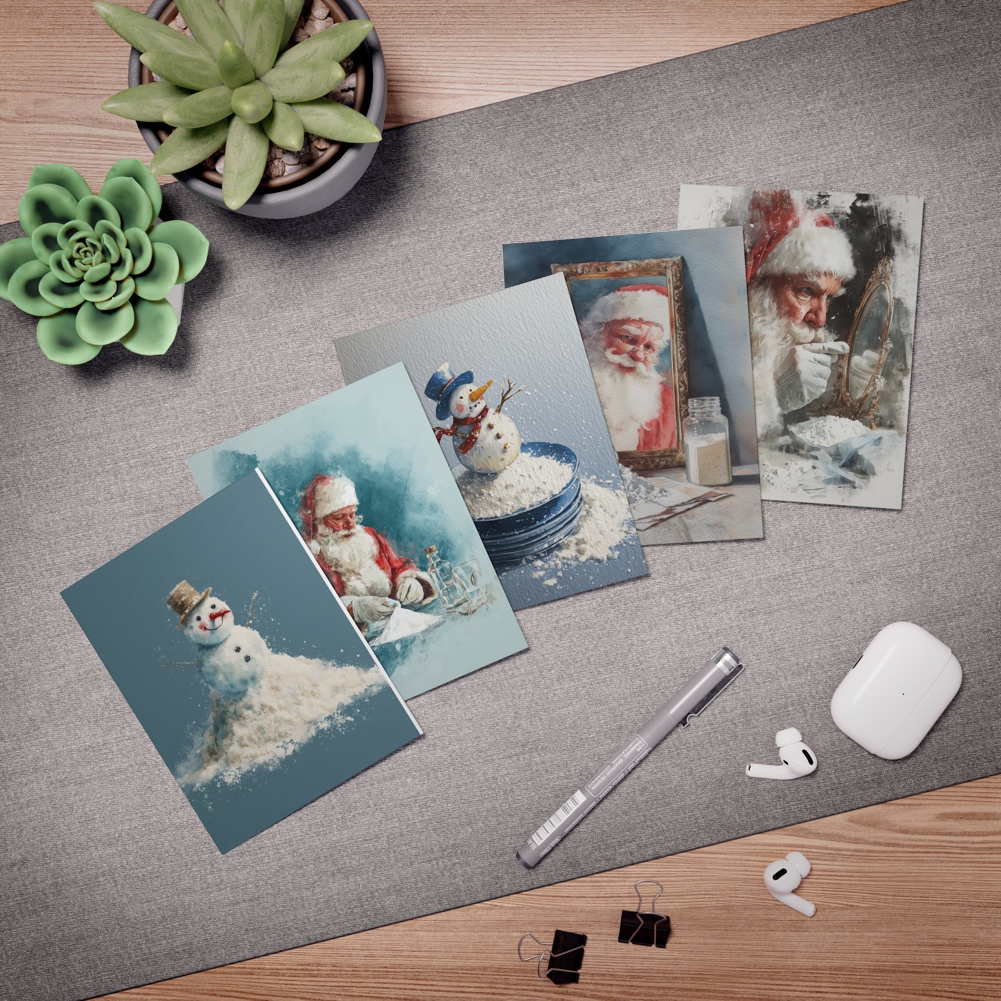 Greeting Cards, Cocaine Christmas Design, Adult Humor, Holiday Stationery, Funny Xmas Cards, Set of 5