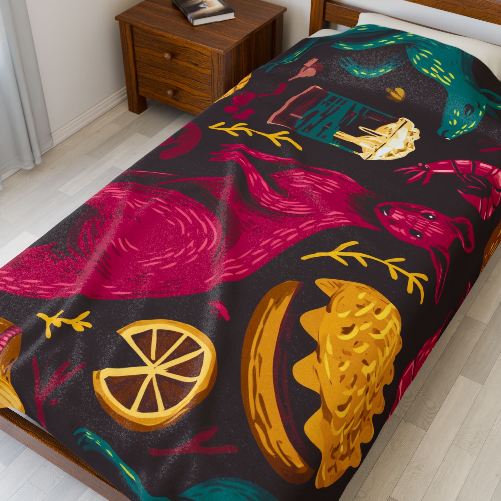 Kangaroo Culinary Carnival: Whimsical Food Illustration, Bold Graphic Art Style   |   Custom Orders Accepted