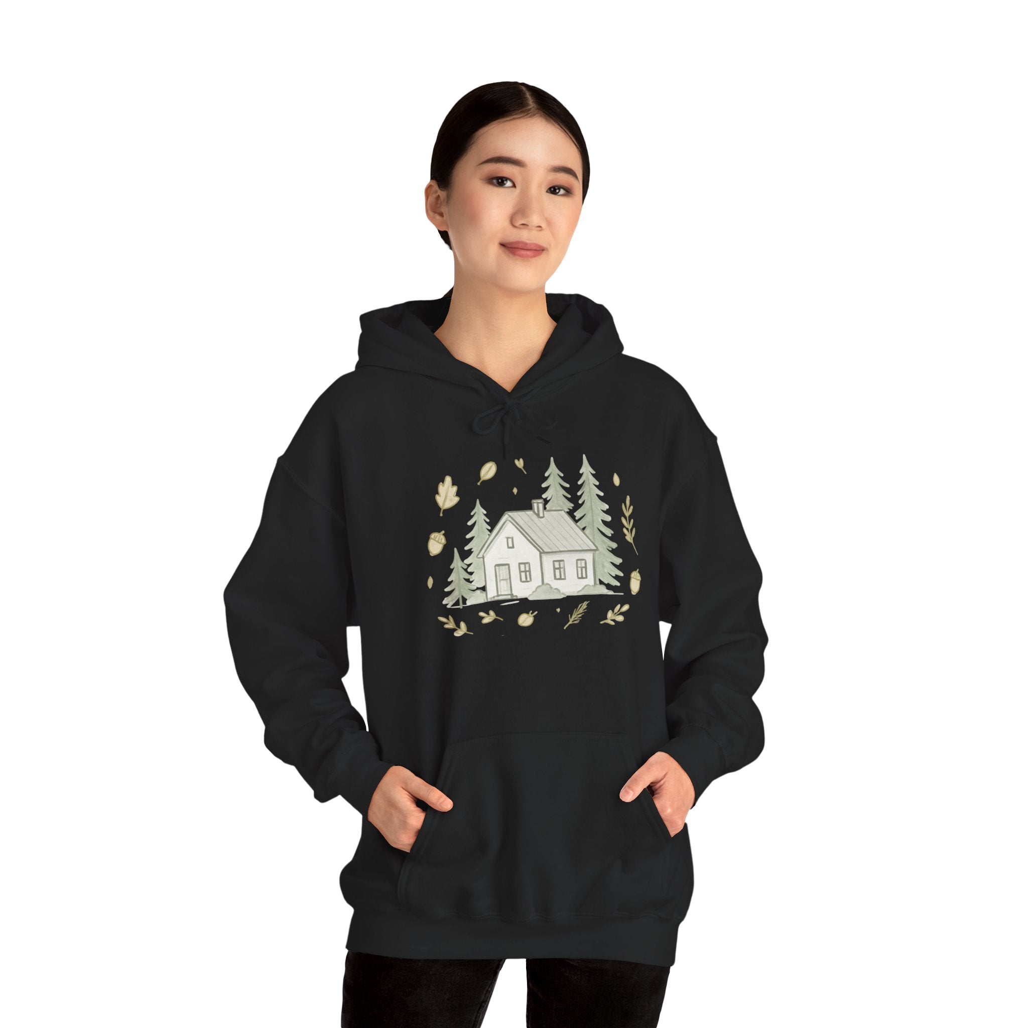 Autumn Vibes Cabin Hoodie — Cozy Fall Cabin Sweatshirt