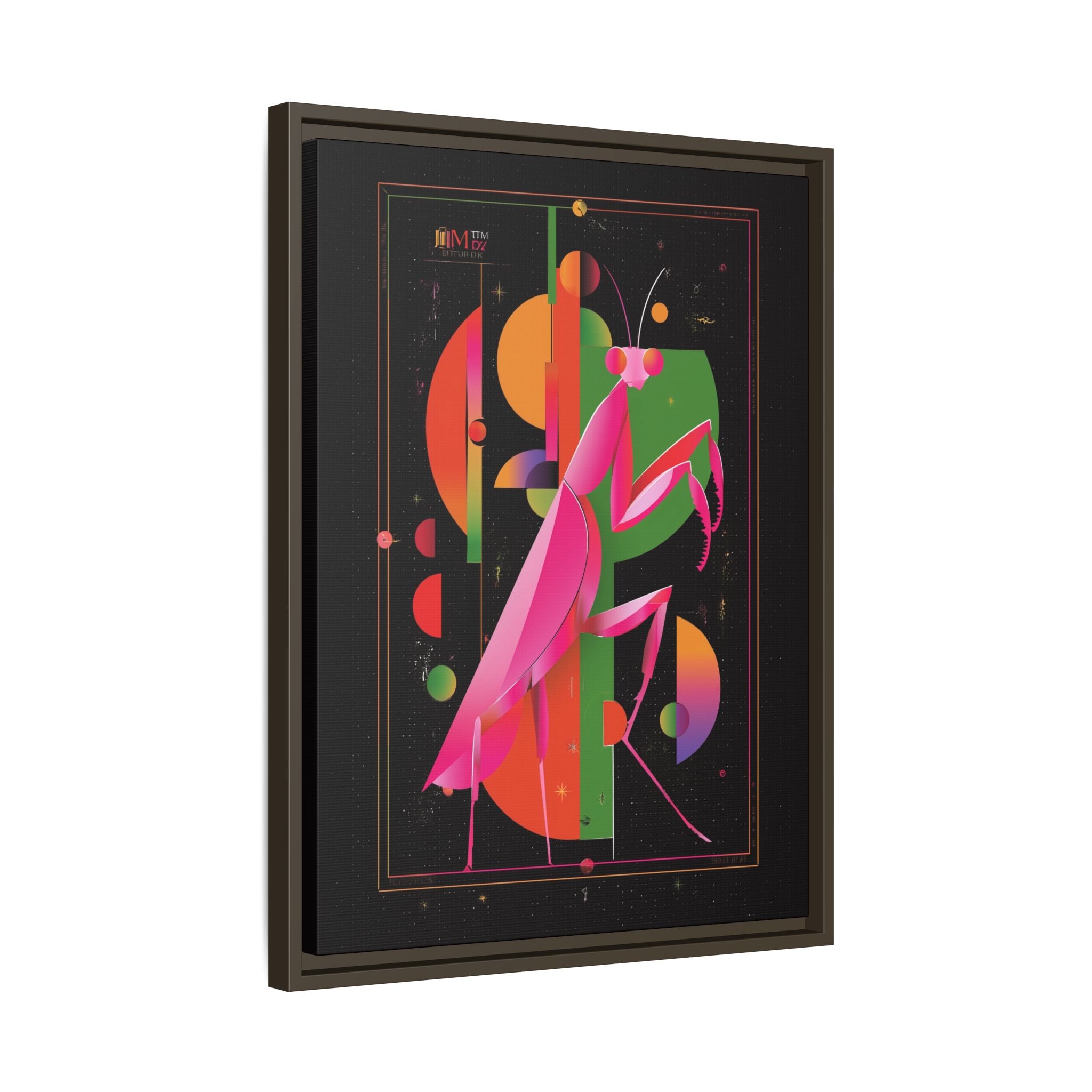 Cosmic Mantis Framed Print: Geometric Space Odyssey, Cubist Insect Illustration   |  Personalized & Custom Orders Available