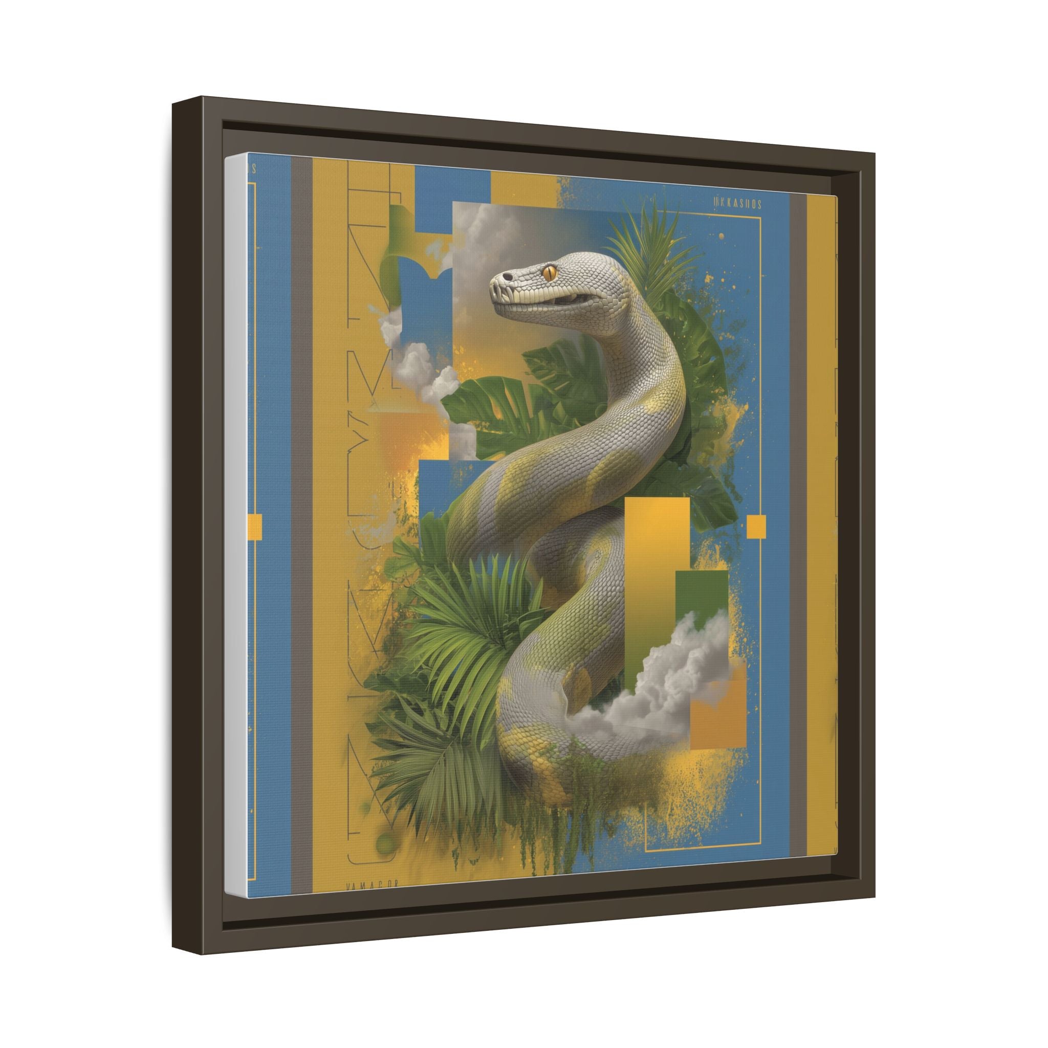 Serpent's Geometry: Tropical Jungle Fusion, Digital Surrealist Composition   |  Personalized & Custom Orders Available