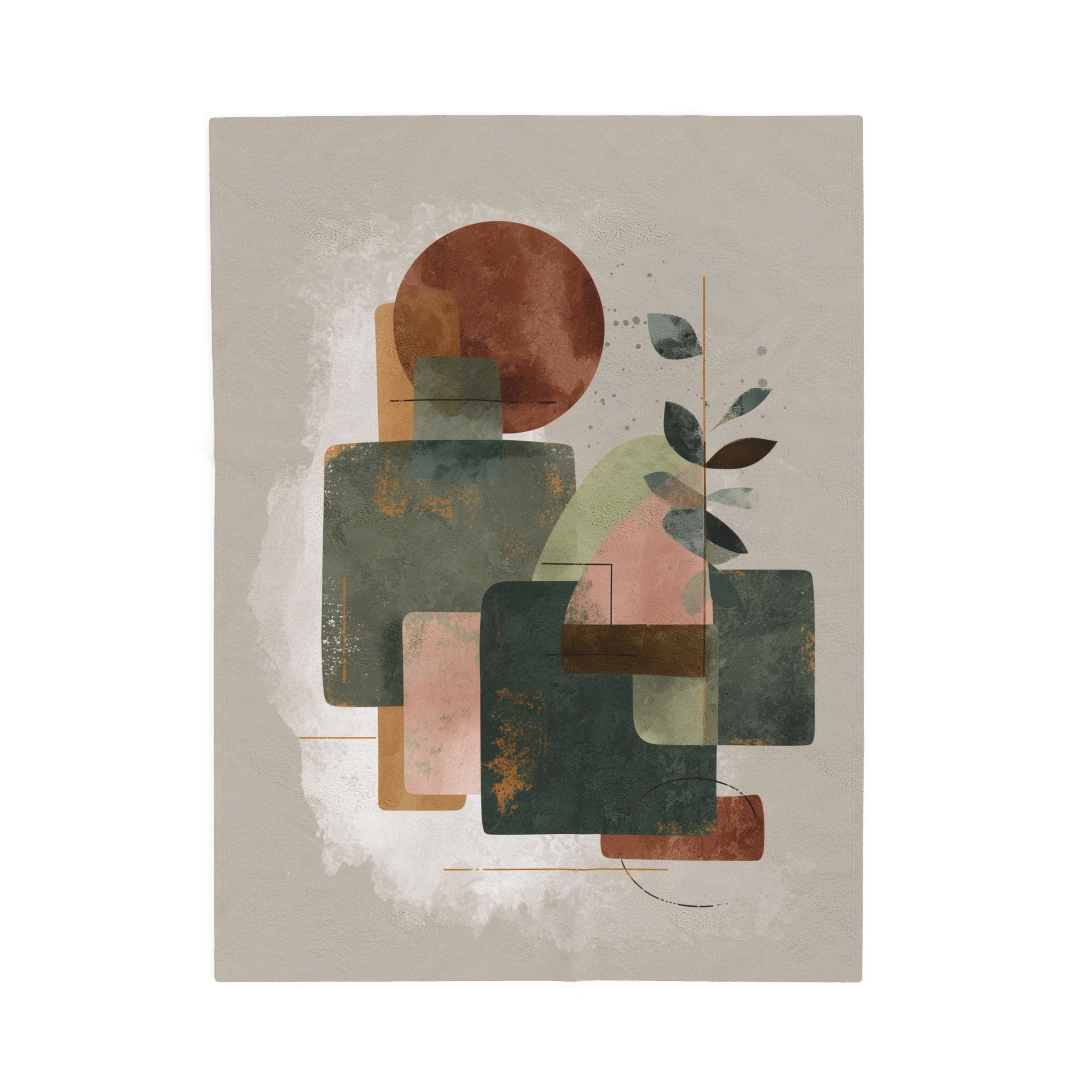 Geometric Horizons: Earthy Abstract Composition, Minimalist Watercolor Design   |    Custom Orders Available