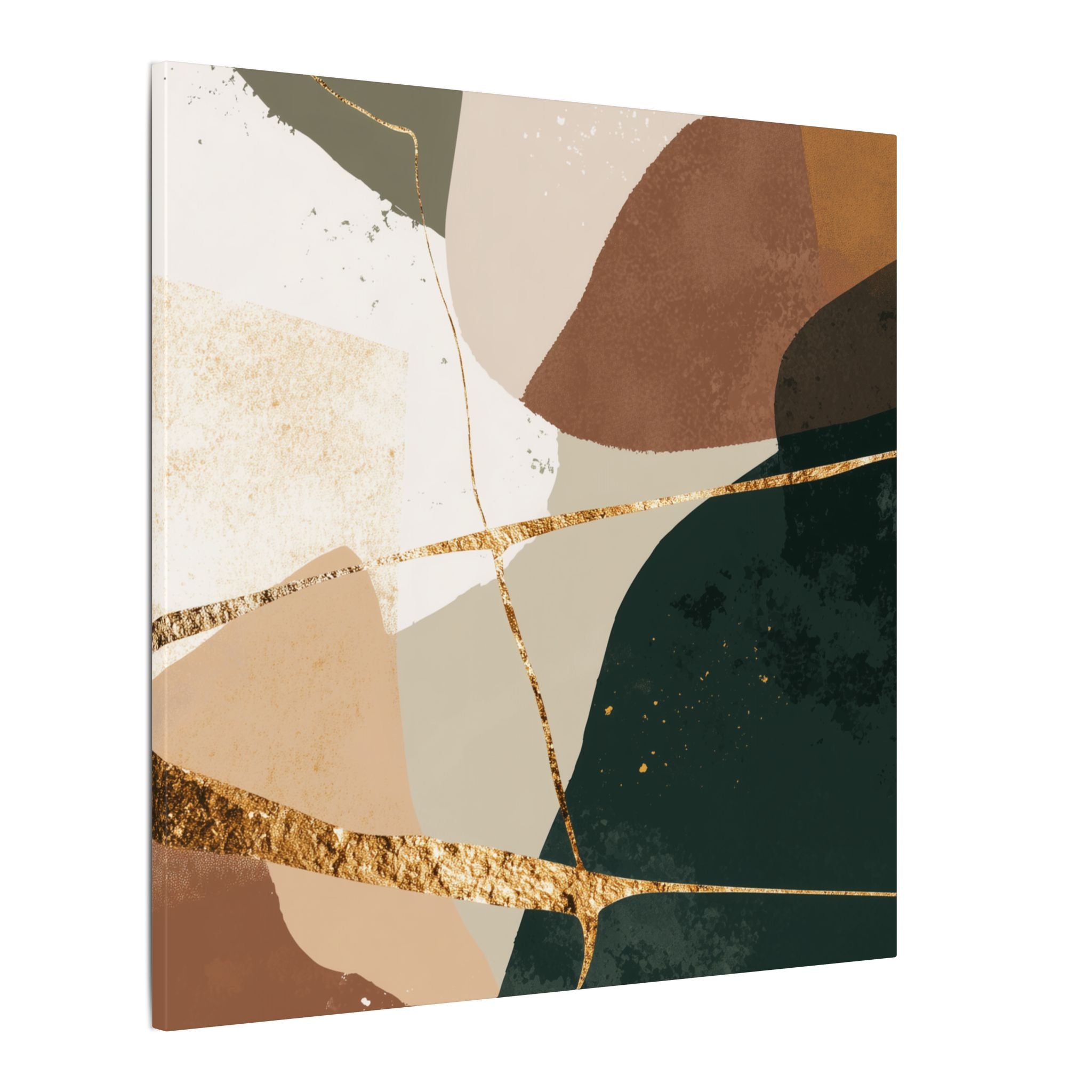 Canvas Print, Abstract Earthy Gold Wall Art, Modern Designer Home Decor, Stretched Matte Canvas; Thick, Multi-Size, Office Decor