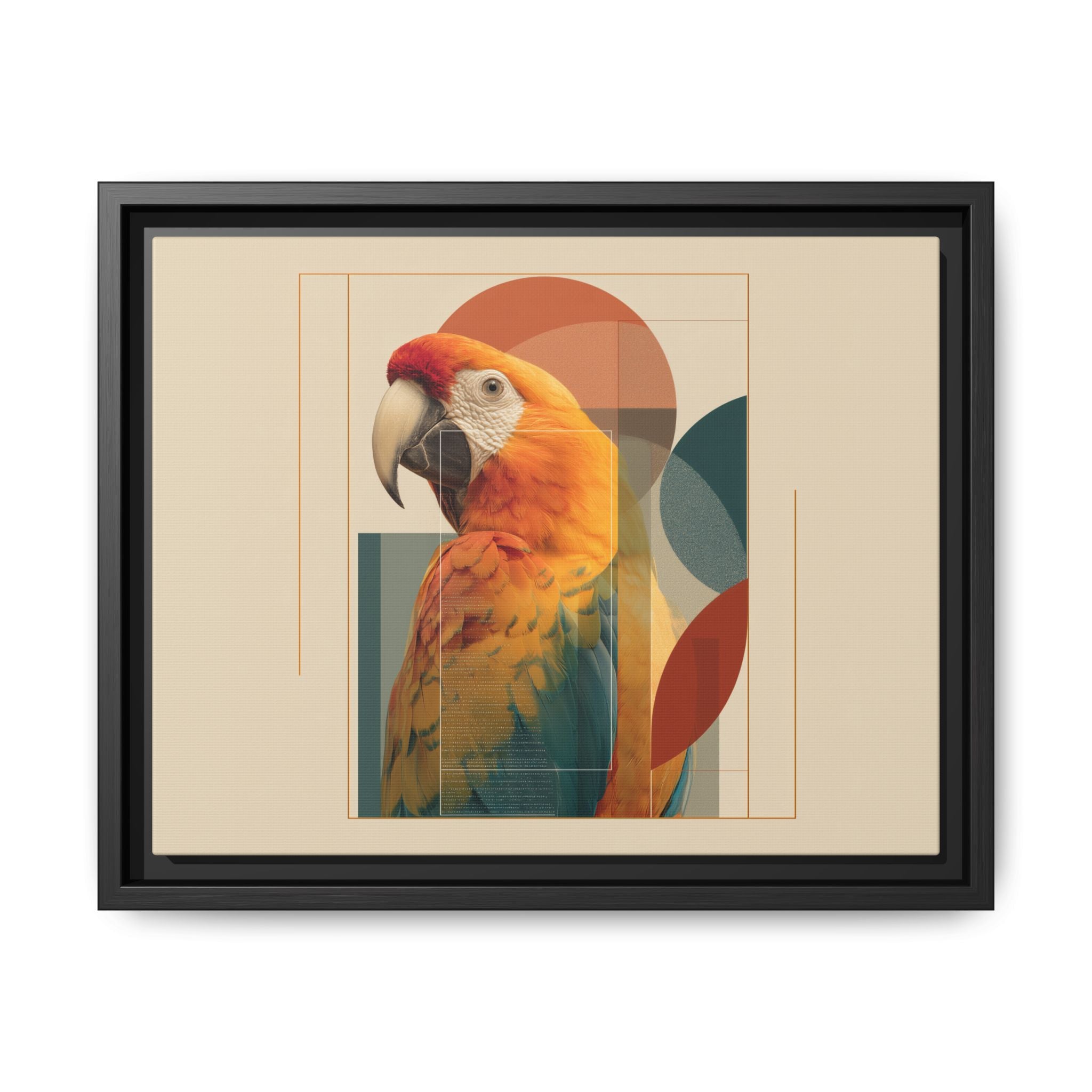 Macaw Geometry: Vibrant Avian Portrait, Modernist Graphic Design   |  Personalized & Custom Orders Available
