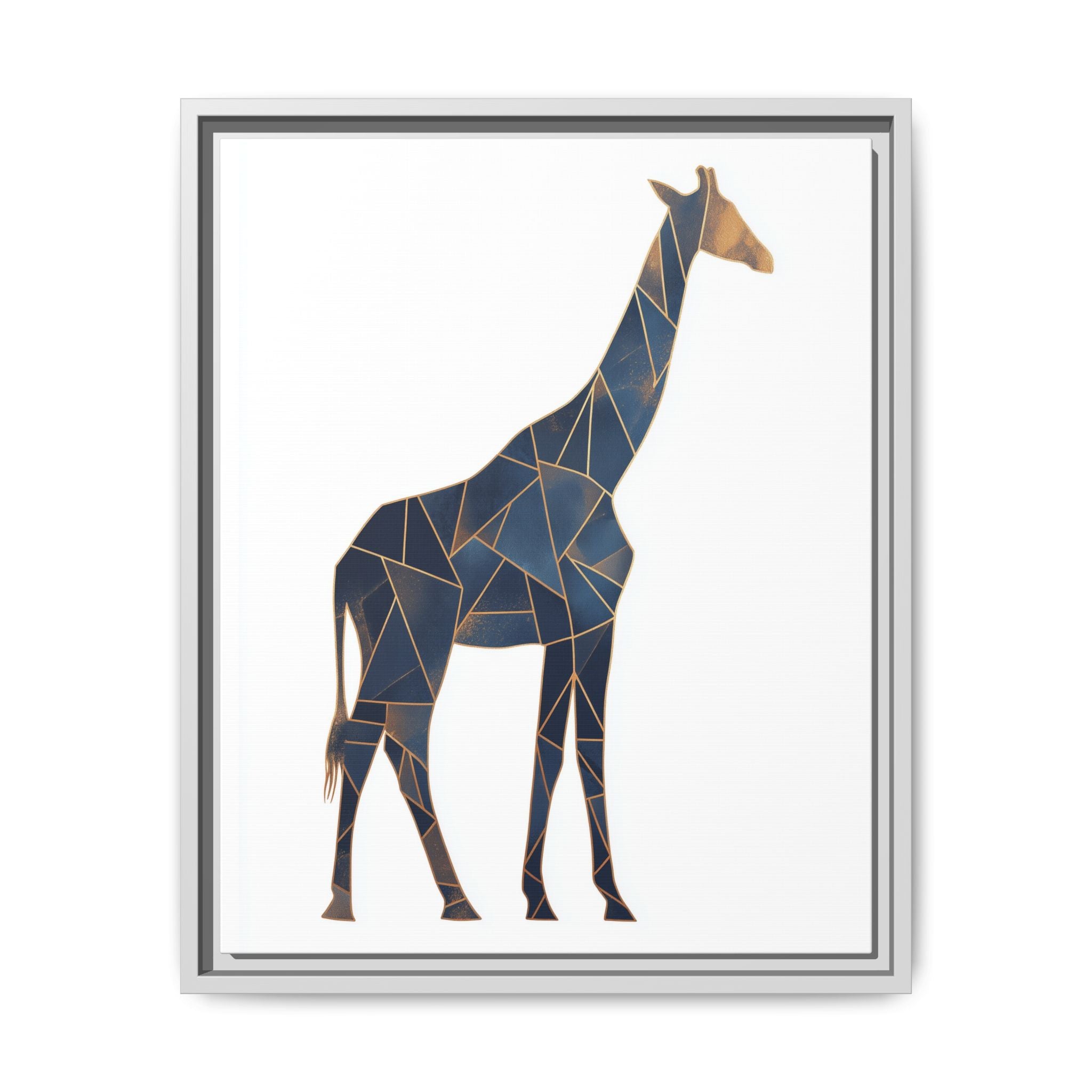 Fragmented Giraffe: Geometric Mosaic Art, Contemporary Blue Silhouette   |  Personalized & Custom Orders Available
