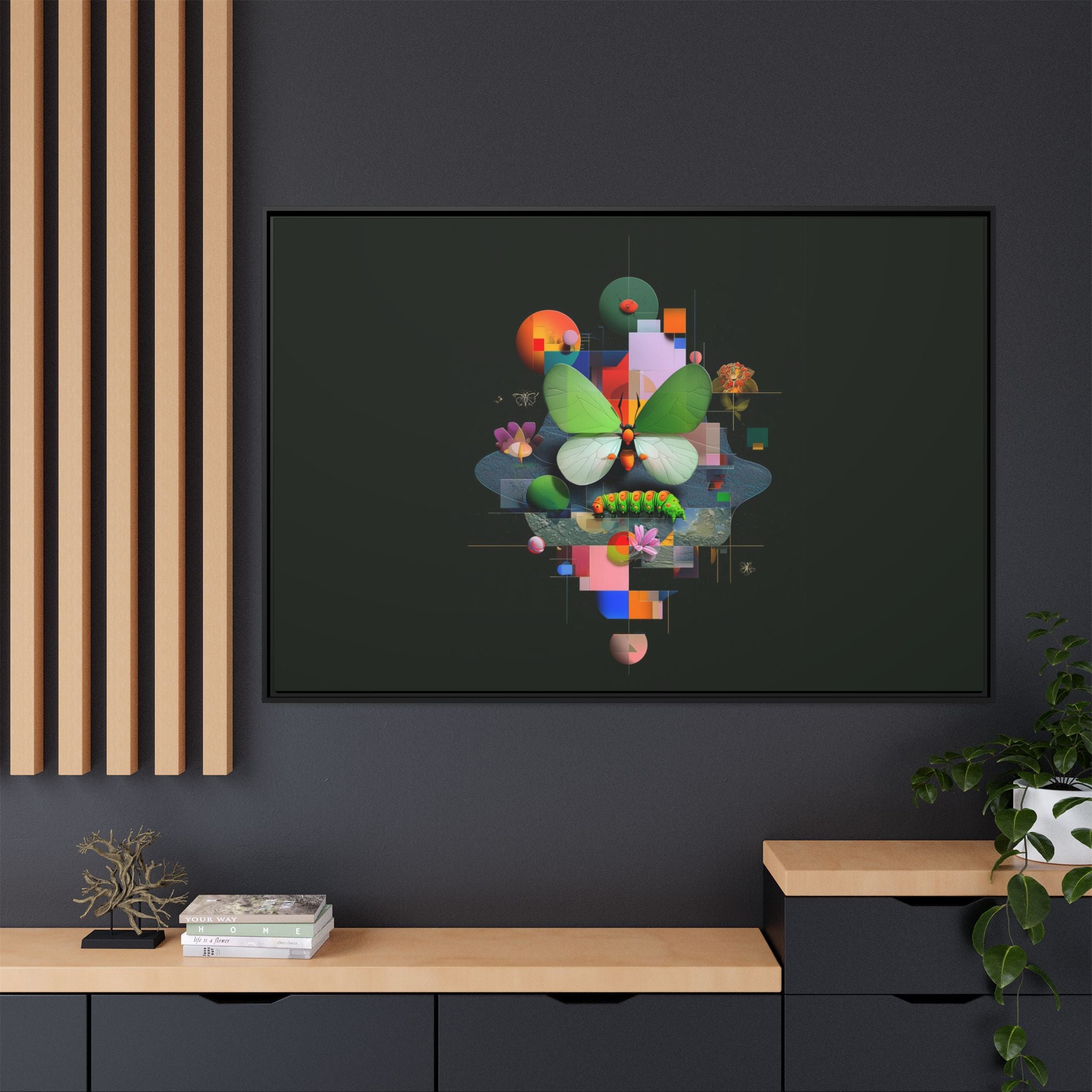 Geometric Metamorphosis: Abstract Nature Composition, Digital Cubist Butterfly Art   |    Custom Orders Available