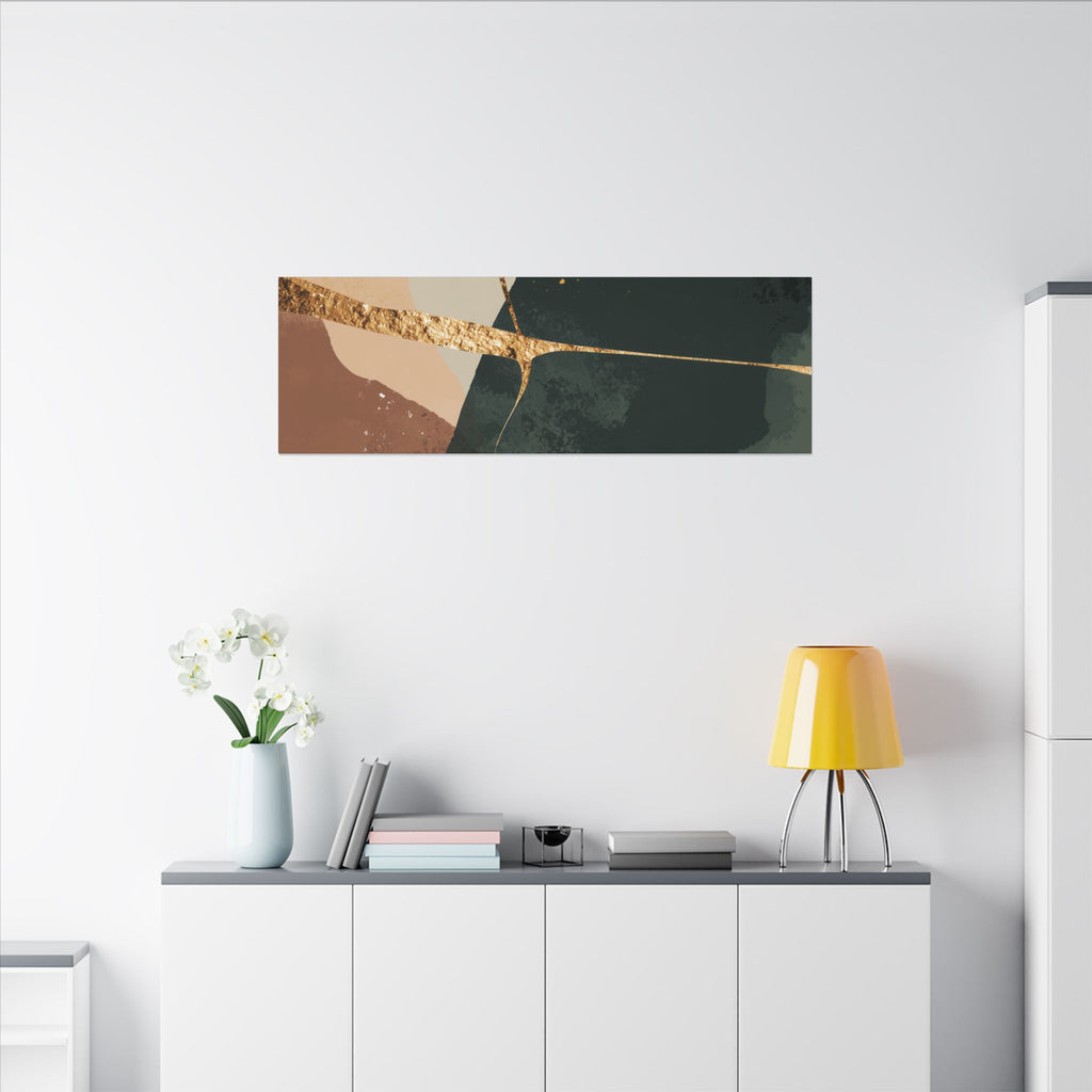 Canvas Print, Abstract Earthy Gold Wall Art, Modern Designer Home Decor, Stretched Matte Canvas; Thick, Multi-Size, Office Decor
