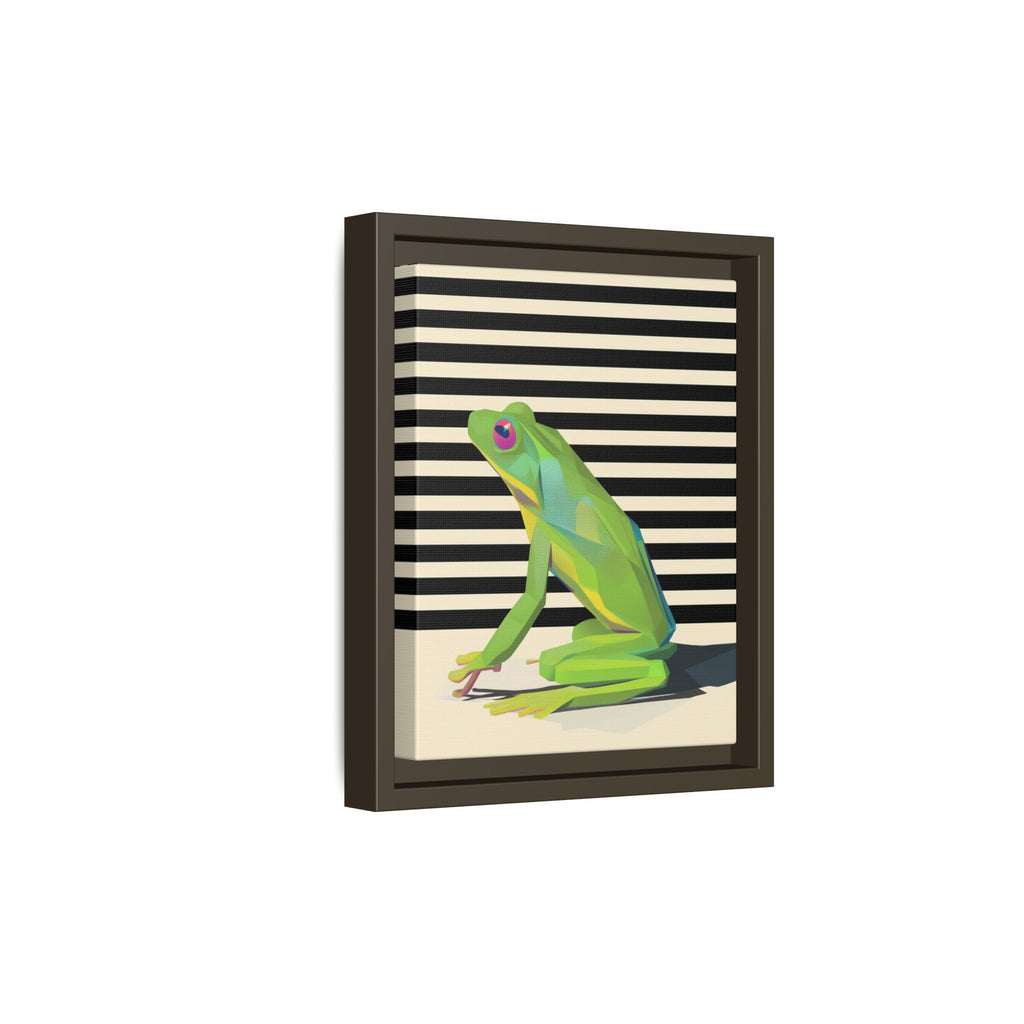 Stylized Frog Portrait Framed Print , Minimalist Pop Art Design   |  Personalized & Custom Orders Available