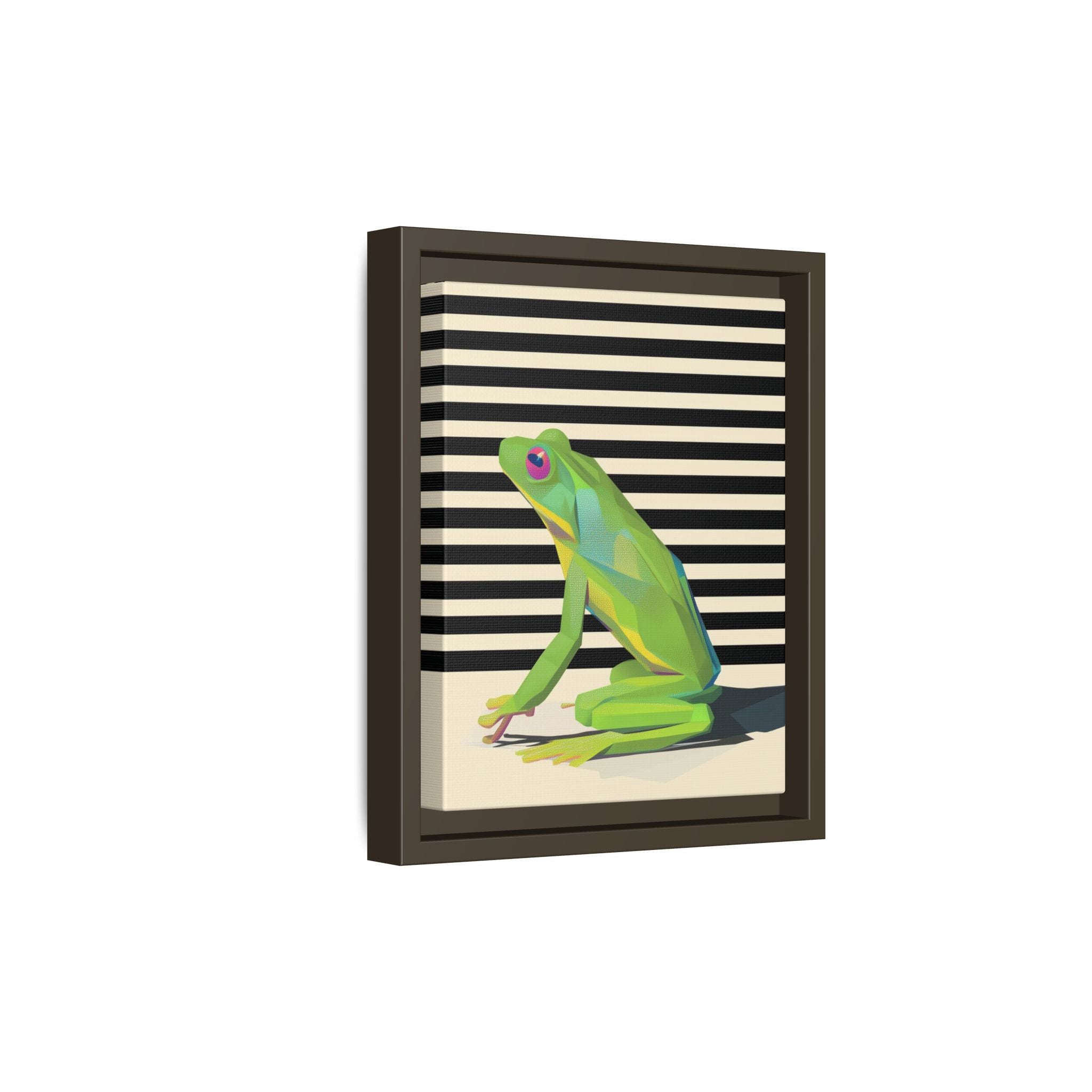 Stylized Frog Portrait Framed Print , Minimalist Pop Art Design   |  Personalized & Custom Orders Available