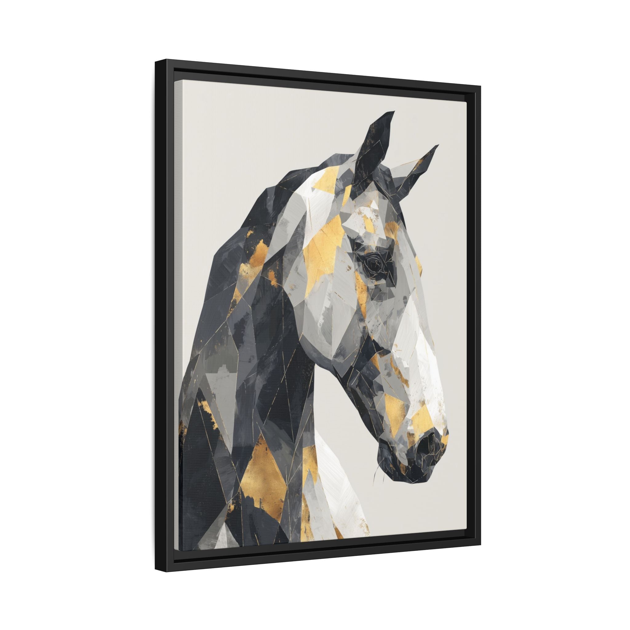 Equine Geometrica: Contemporary Cubist Horse, Metallic Abstract Portrait   |  Personalized & Custom Orders Available