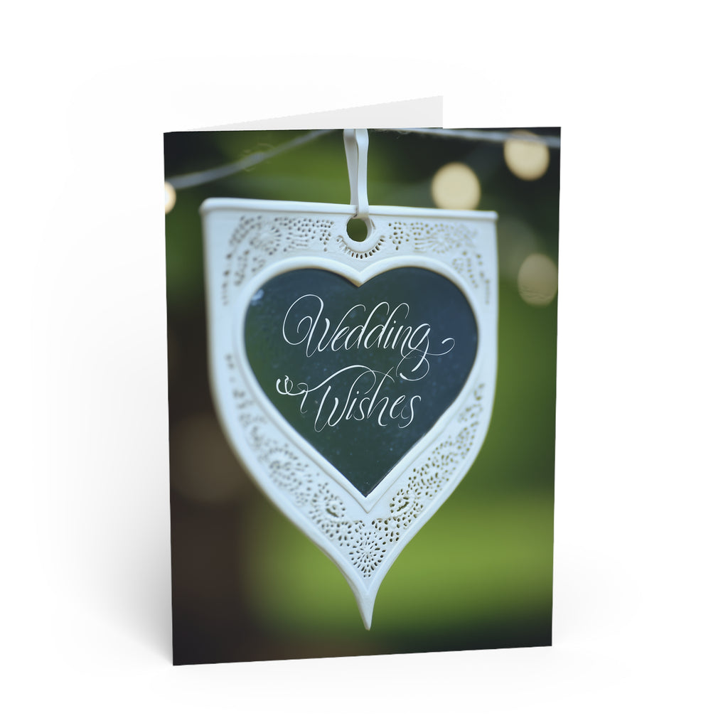 Wedding Wishes Greeting Card — Elegant Heart Ornament Design