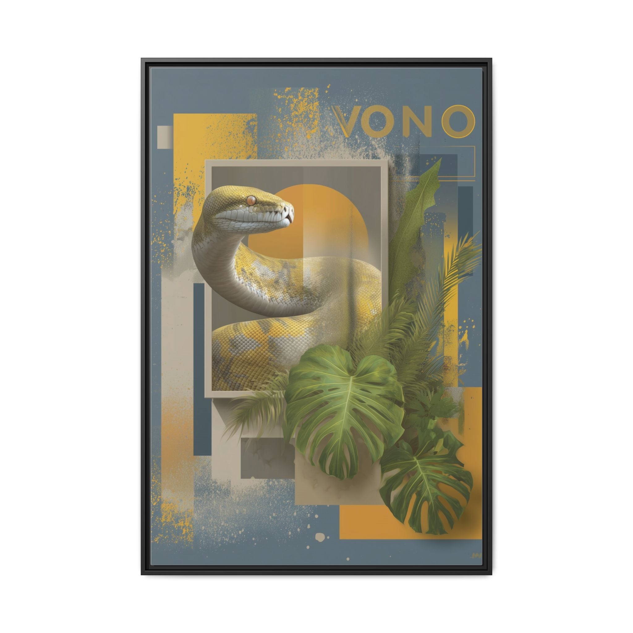 Serpent of Geometric Dimensions: Tropical Vono Design, Abstract Wildlife Art   |  Personalized & Custom Orders Available