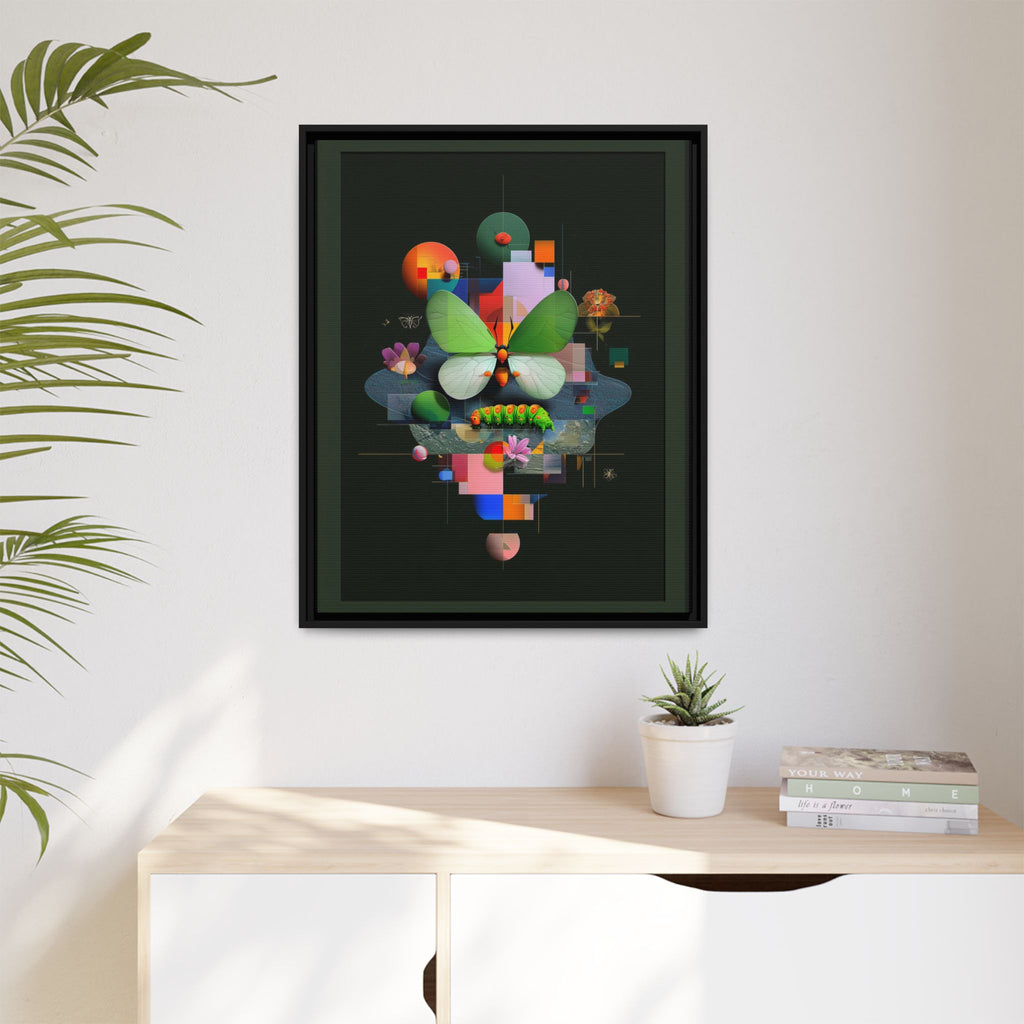 Metamorphosis Geometry Framed Print : Digital Nature Synthesis, Butterfly Abstraction   |  Personalized & Custom Orders Available