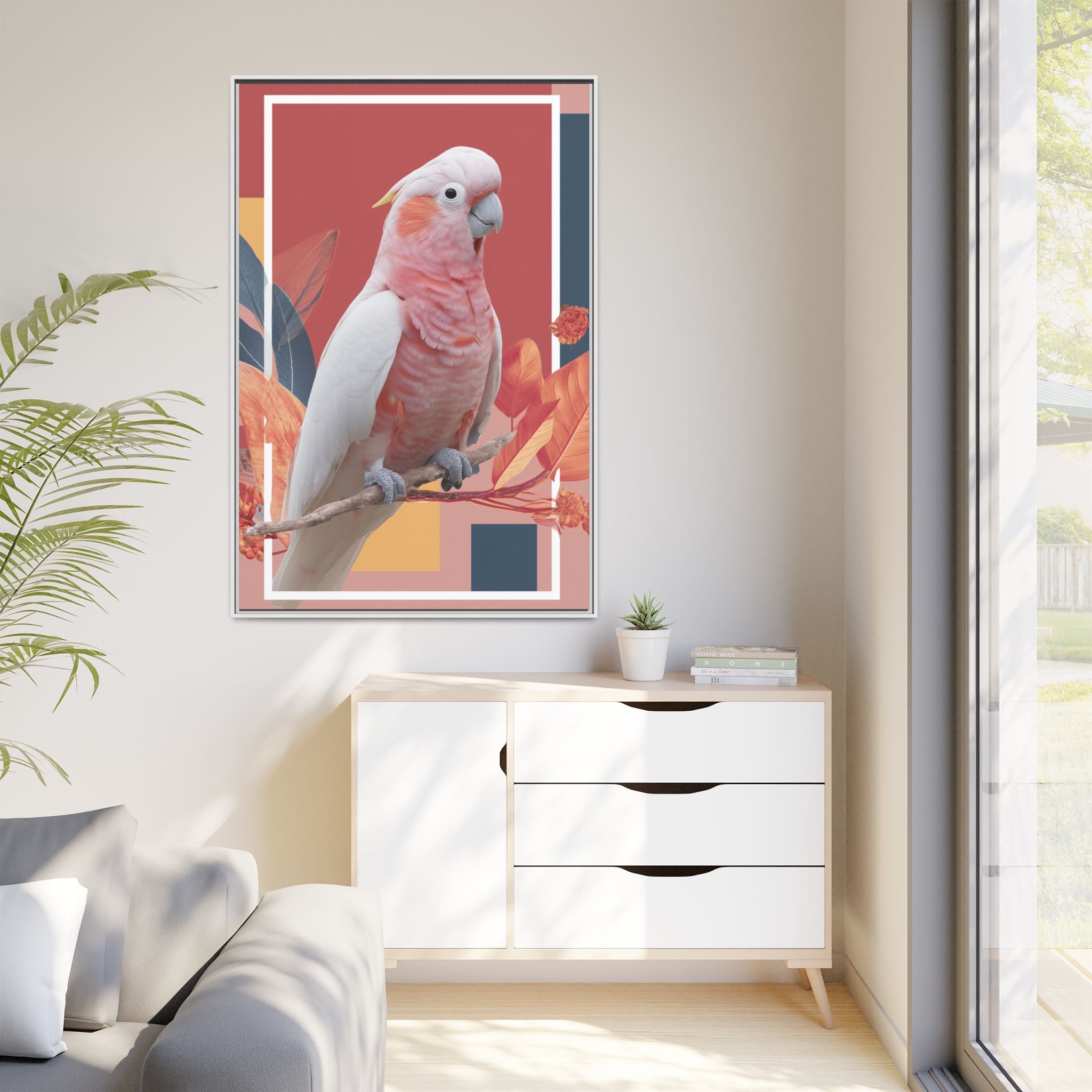 Geometric Cockatoo: Prismatic Wildlife Portrait, Modern Avian Art Series   |    Custom Orders Available