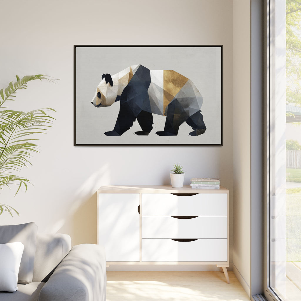 Geometric Panda: Low-Poly Digital Art, Metallic Contemporary Design   |  Personalized & Custom Orders Available