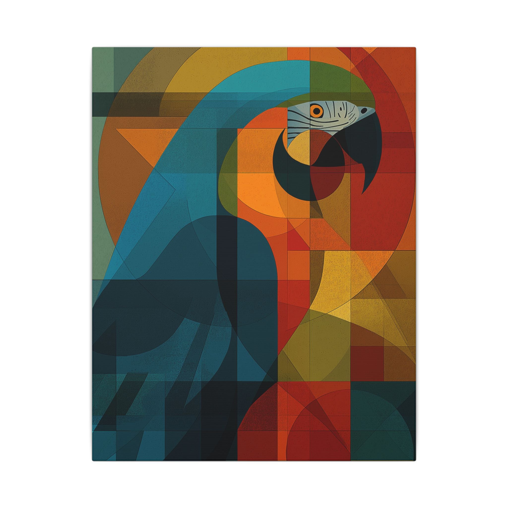 Prismatic Parrot: Cubist Mosaic, Geometric Abstract Bird Art   |    Custom Orders Available