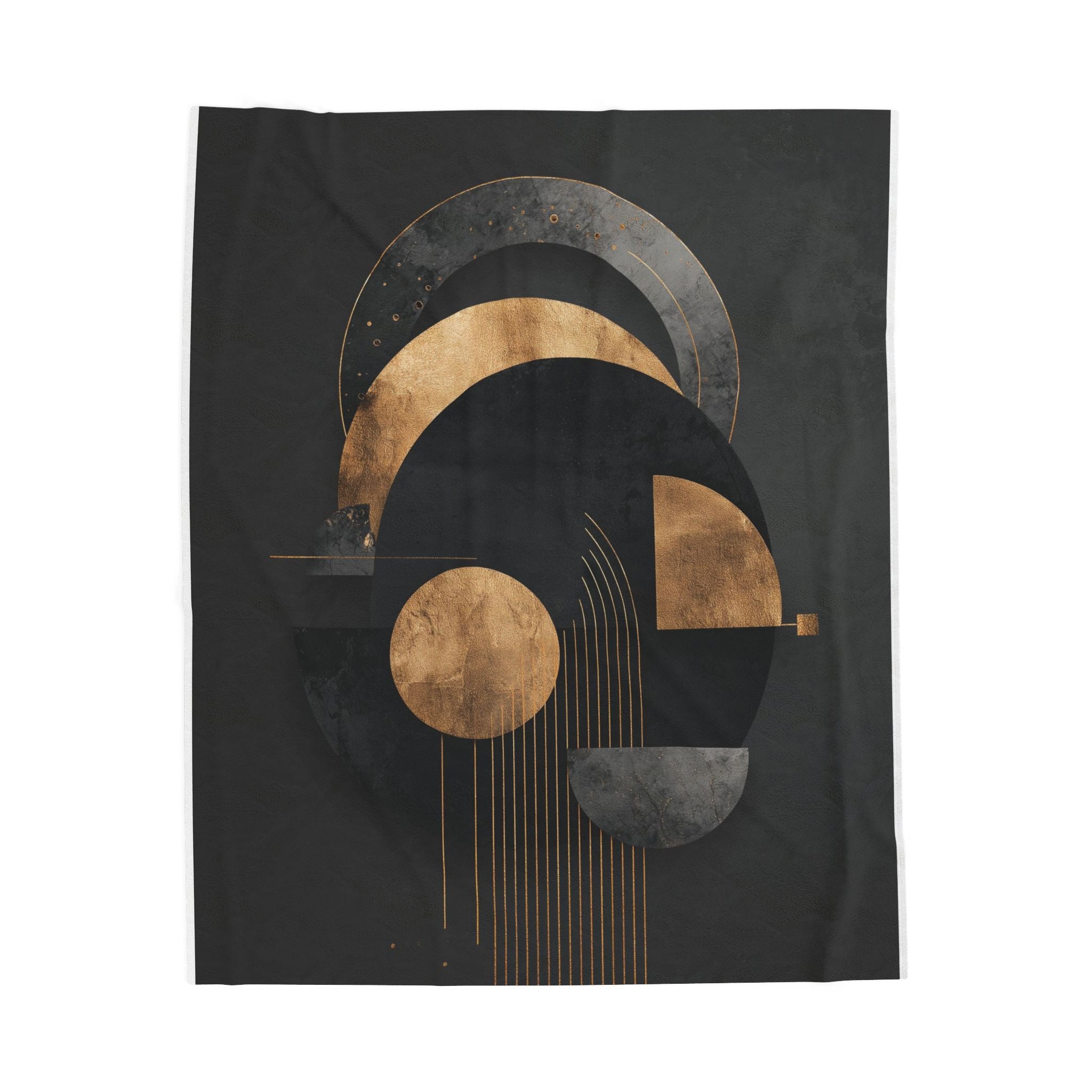 Celestial Geometry: Modern Abstract Composition, Black and Gold Minimalist Design   |    Custom Orders Available