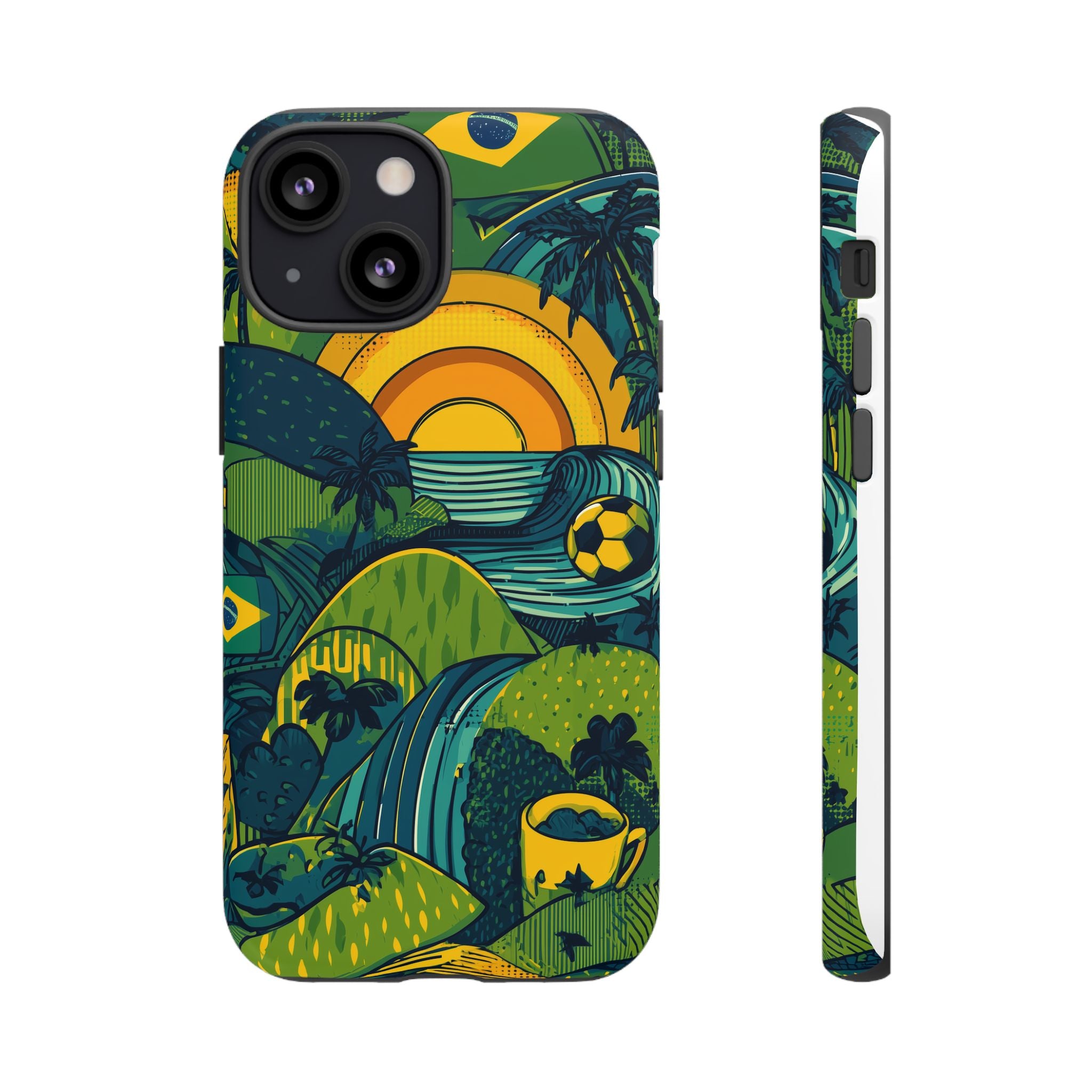Brazil Tough Cases: Sporty Tropical Phone Case, Fun Beach Vibe Phone Accessory, Summer Travel Gift, Colorful Phone Cover, Casual Style Tech