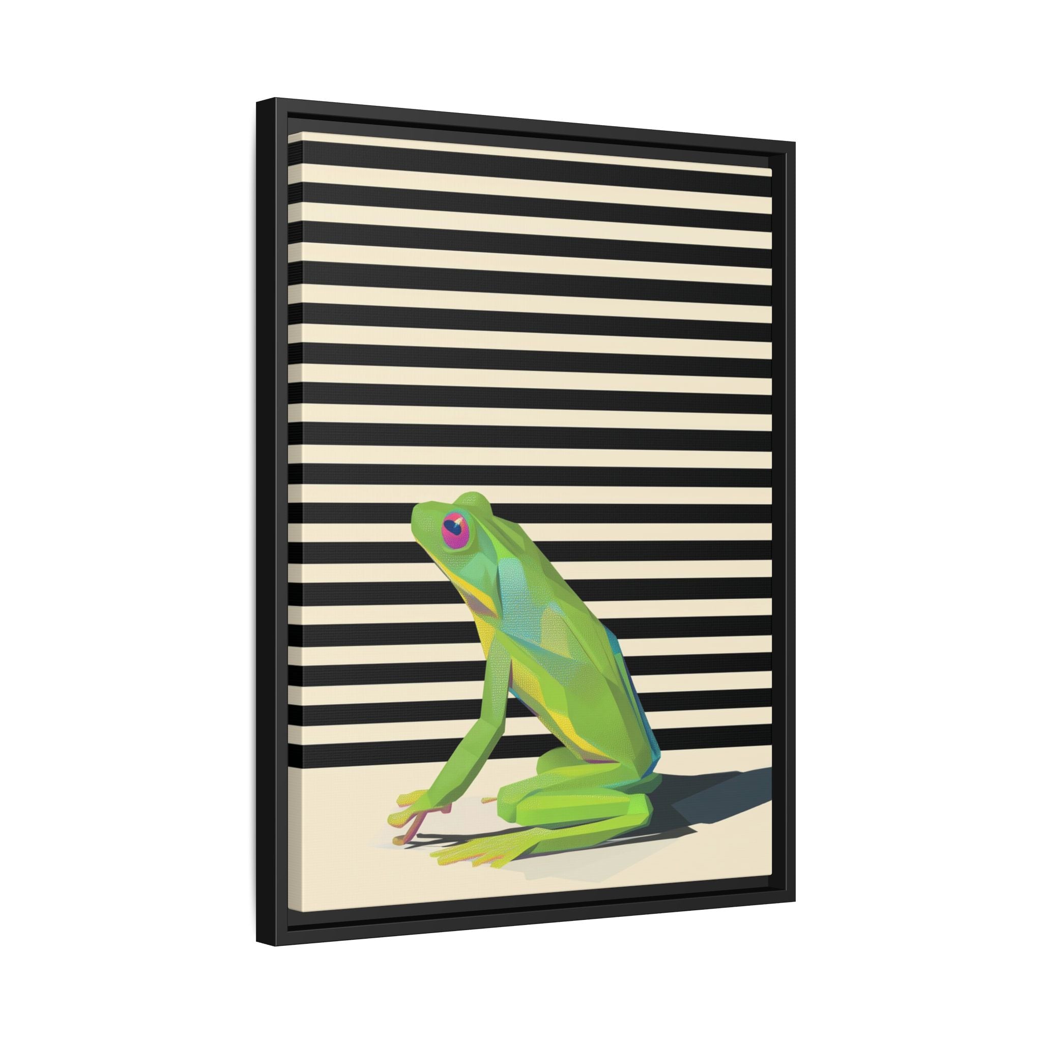 Stylized Frog Portrait Framed Print , Minimalist Pop Art Design   |  Personalized & Custom Orders Available