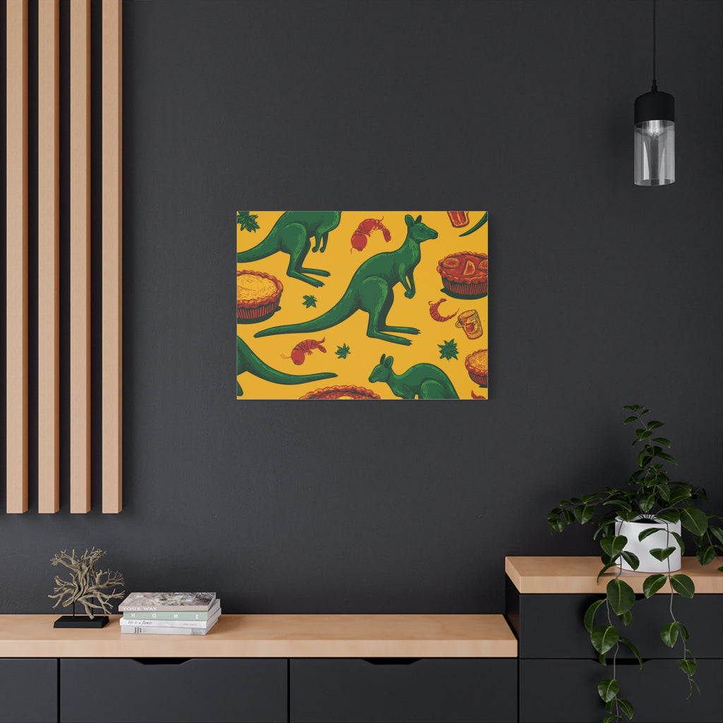 Kangaroo Canvas Wall Art, Vibrant Animal Decor, Unique Gift for Nature Lovers, Fun Kitchen Wall Hanging, Australian Themed Art