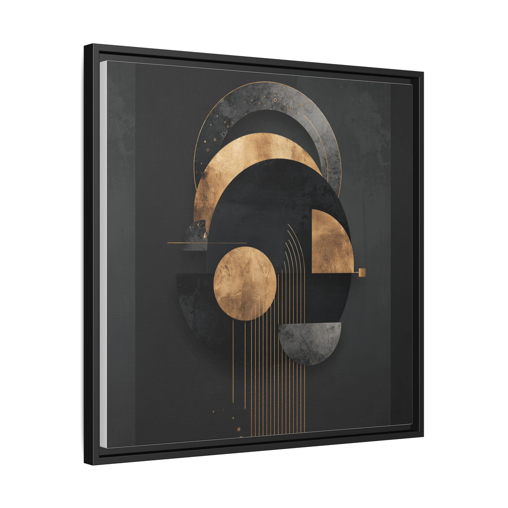 Geometric Resonance: Abstract Gold and Black Design, Minimalist Architectural Art, Modern Metallic Composition   |   Custom Orders Accepted