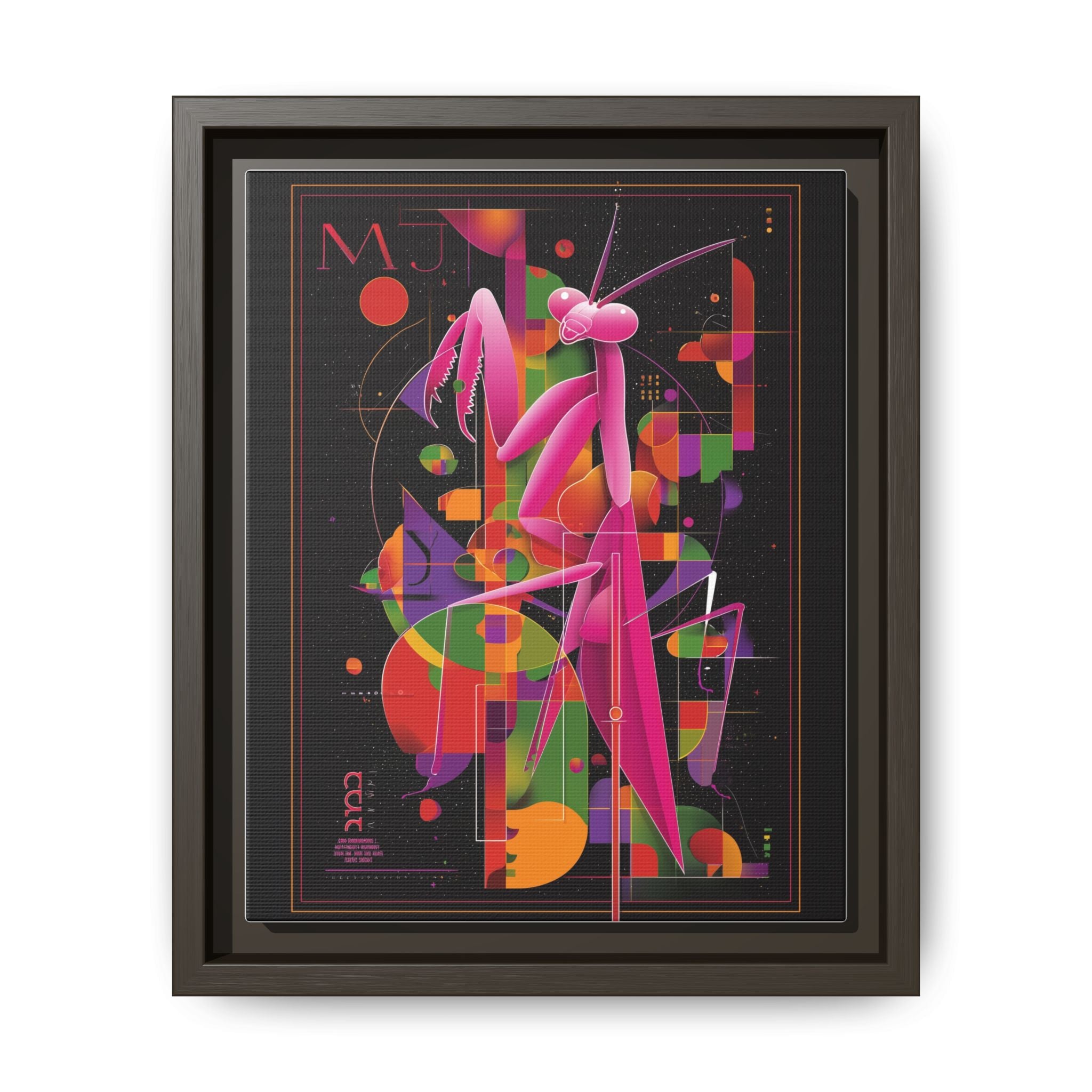 Geometric Mantis Framed Print : Starry Night Abstract, Graphic Design Poster   |  Personalized & Custom Orders Available