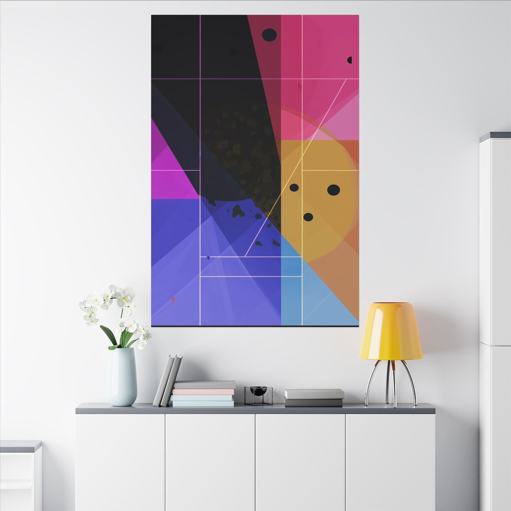 Geometric Intersections: Angular Minimalism, Digital Constructivism, Chromatic Grid Composition   |   Custom Orders Accepted