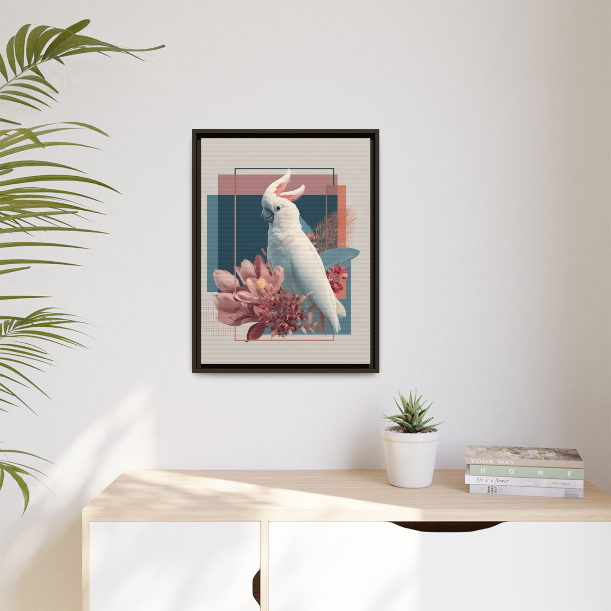 Ethereal Cockatoo: Geometric Wildlife Art, Digital Nature Portrait   |    Custom Orders Available