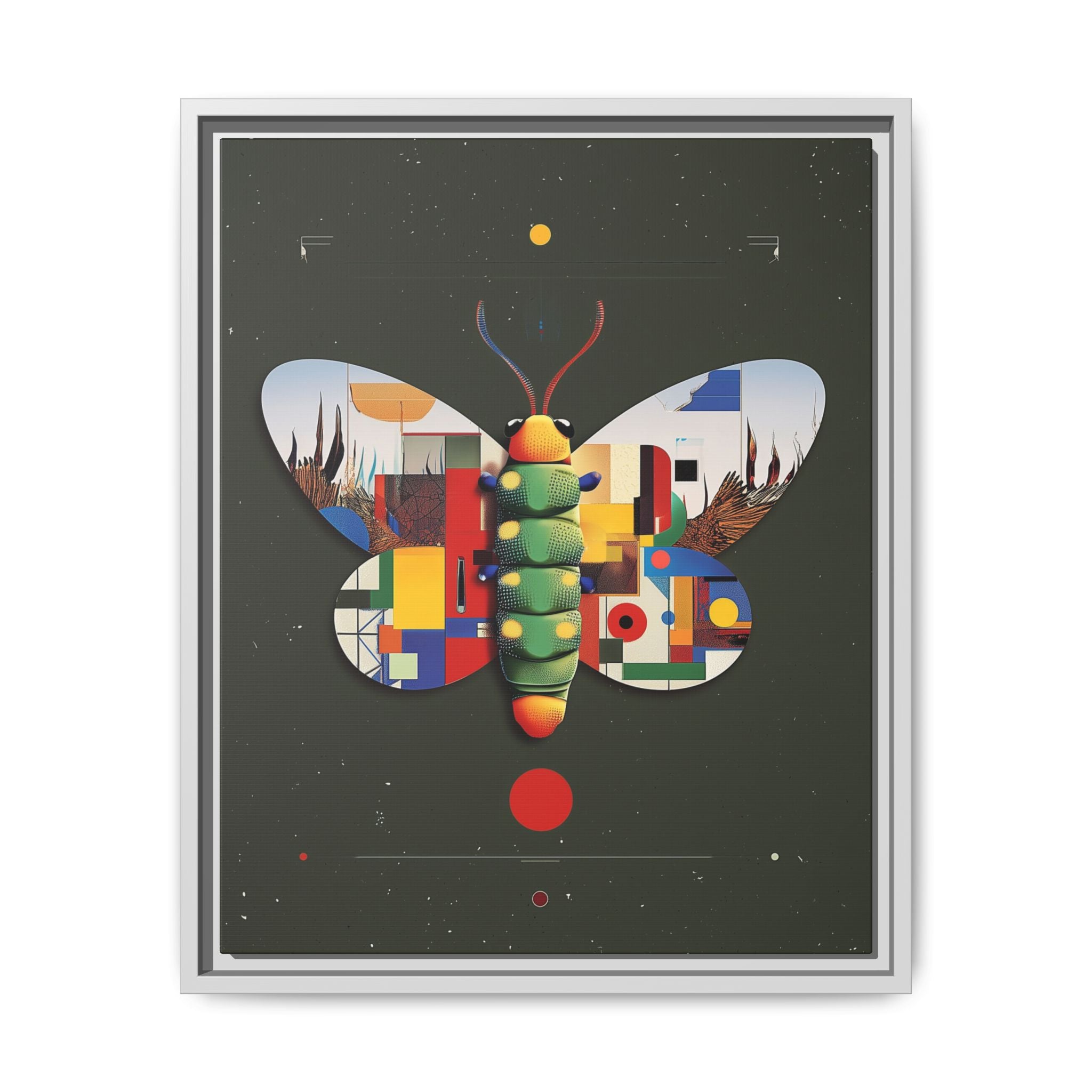 Geometric Butterfly Framed Print : Digital Cubist Interpretation, Modernist Entomological Design   |  Personalized & Custom Orders Available