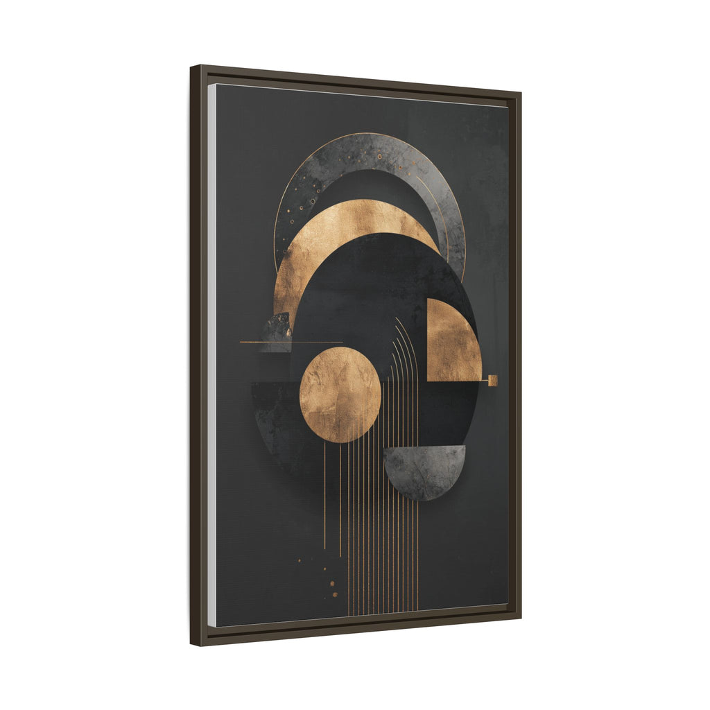 Geometric Resonance: Abstract Gold and Black Design, Minimalist Architectural Art, Modern Metallic Composition   |   Custom Orders Accepted