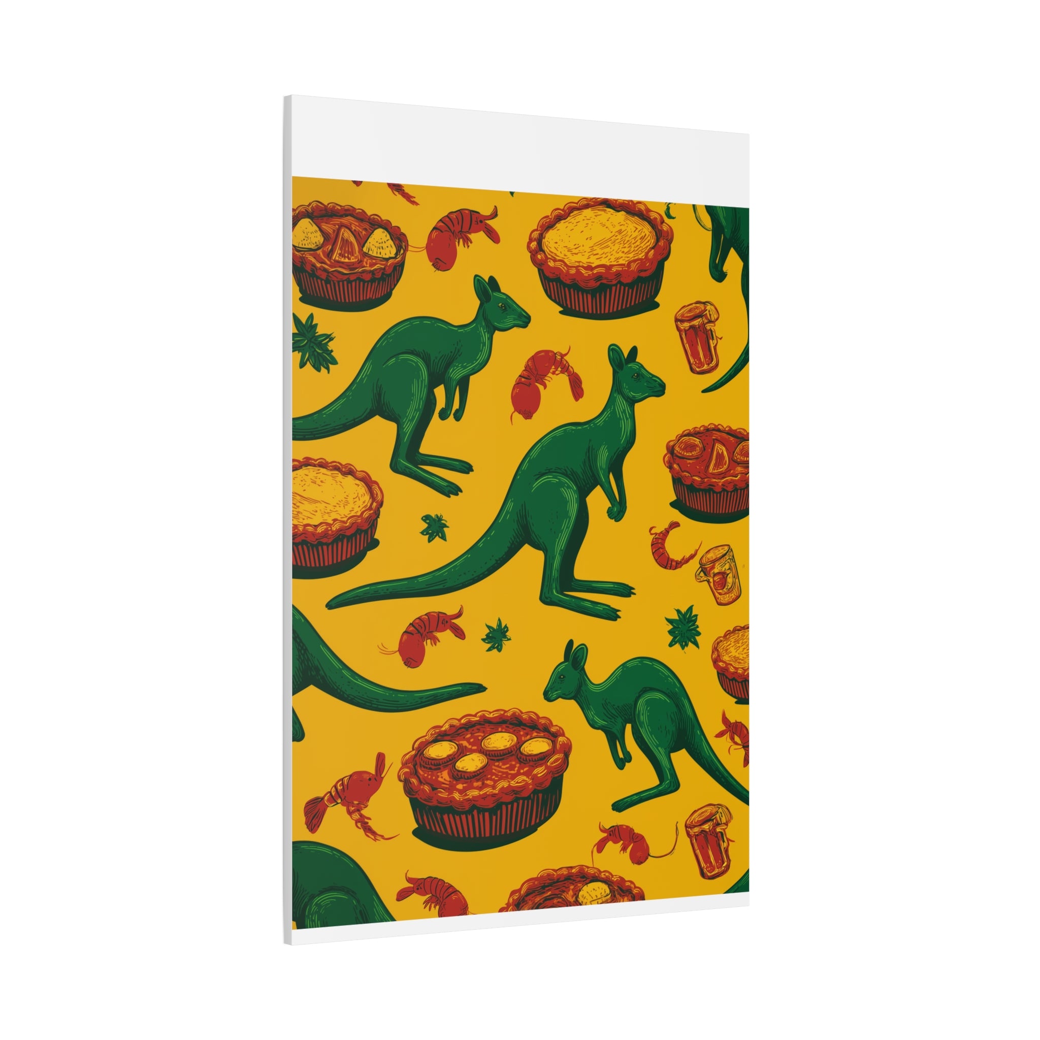 Kangaroo Canvas Wall Art, Vibrant Animal Decor, Unique Gift for Nature Lovers, Fun Kitchen Wall Hanging, Australian Themed Art