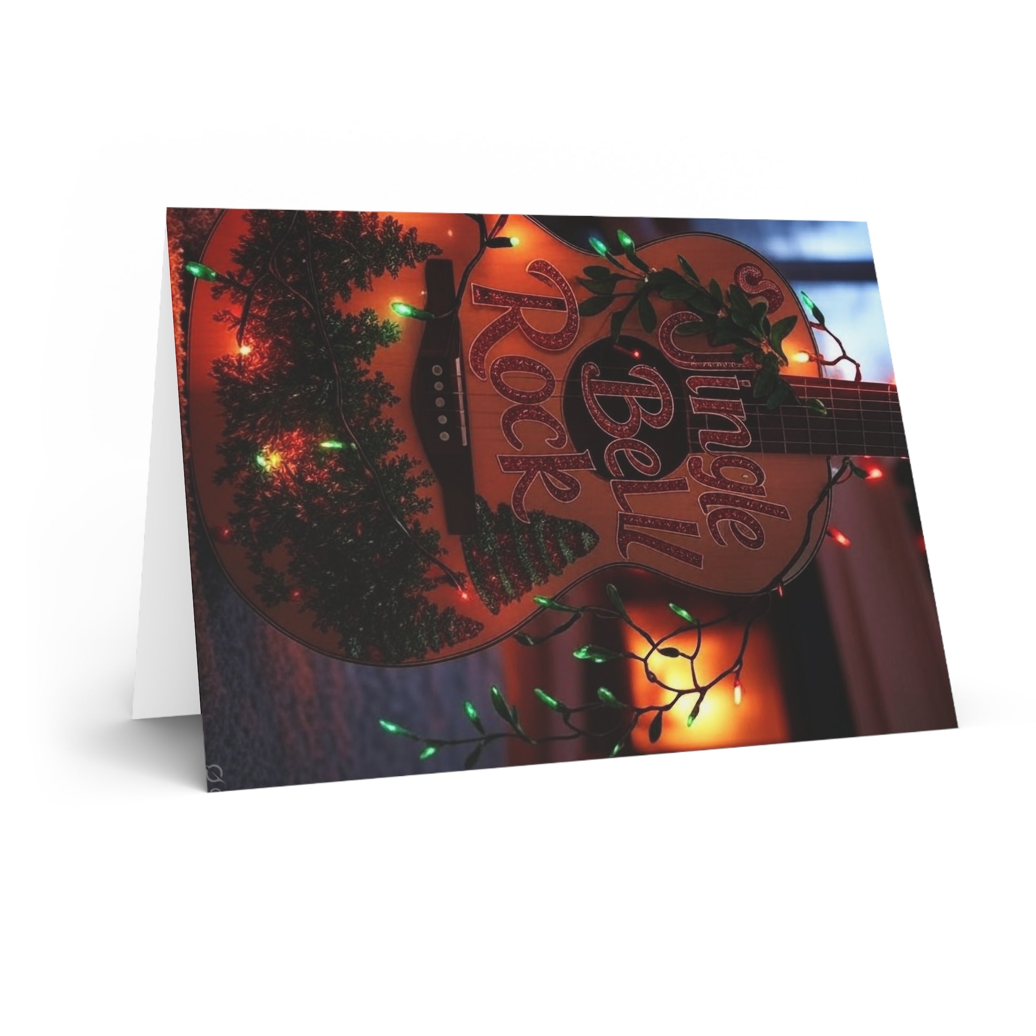 Jingle Bell Rock & Roll, Rock Themed Greeting Card for Christmas , Holiday Gift Christmas, Festive Note Cards,