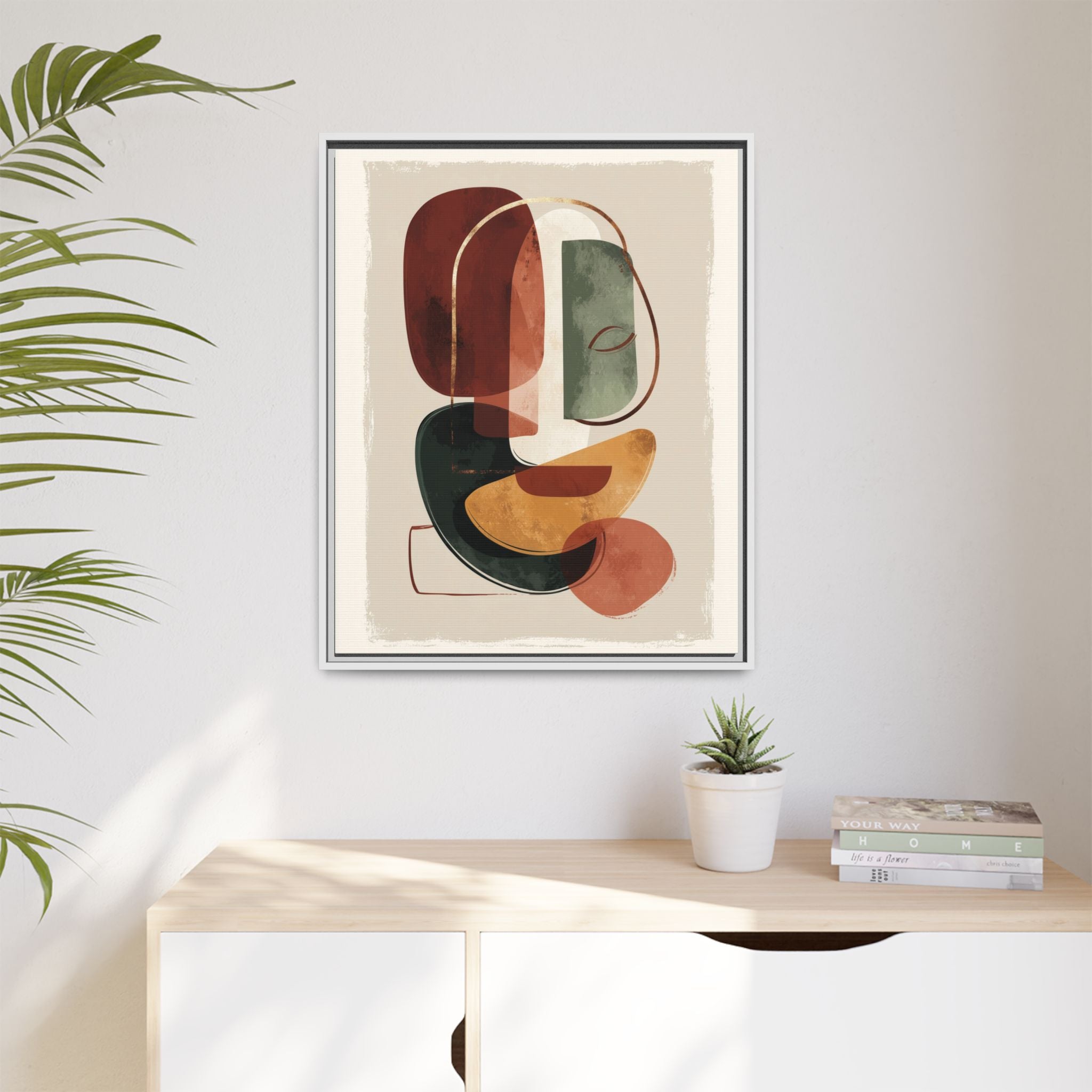 Layered Geometries: Mid-Century Modern Composition, Organic Abstract Design, Translucent Intersecting Shapes   |   Custom Orders Accepted