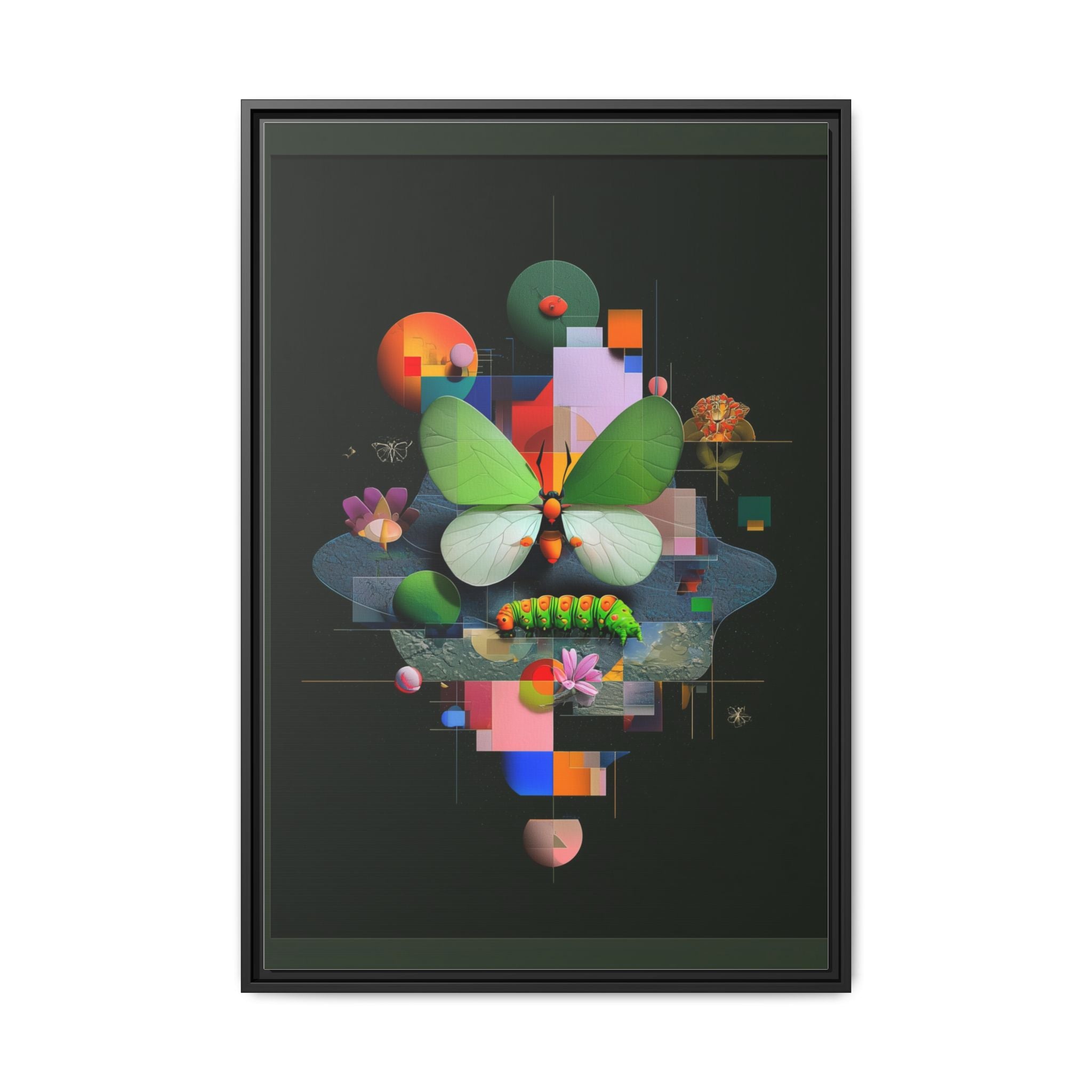 Metamorphosis Geometry Framed Print : Digital Nature Synthesis, Butterfly Abstraction   |  Personalized & Custom Orders Available