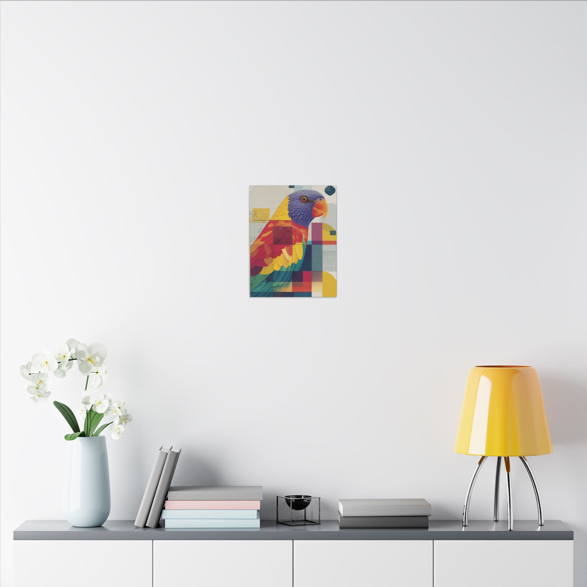 Prismatic Parrot: Geometric Abstract Art, Modern Colorful Bird Print   |    Custom Orders Available
