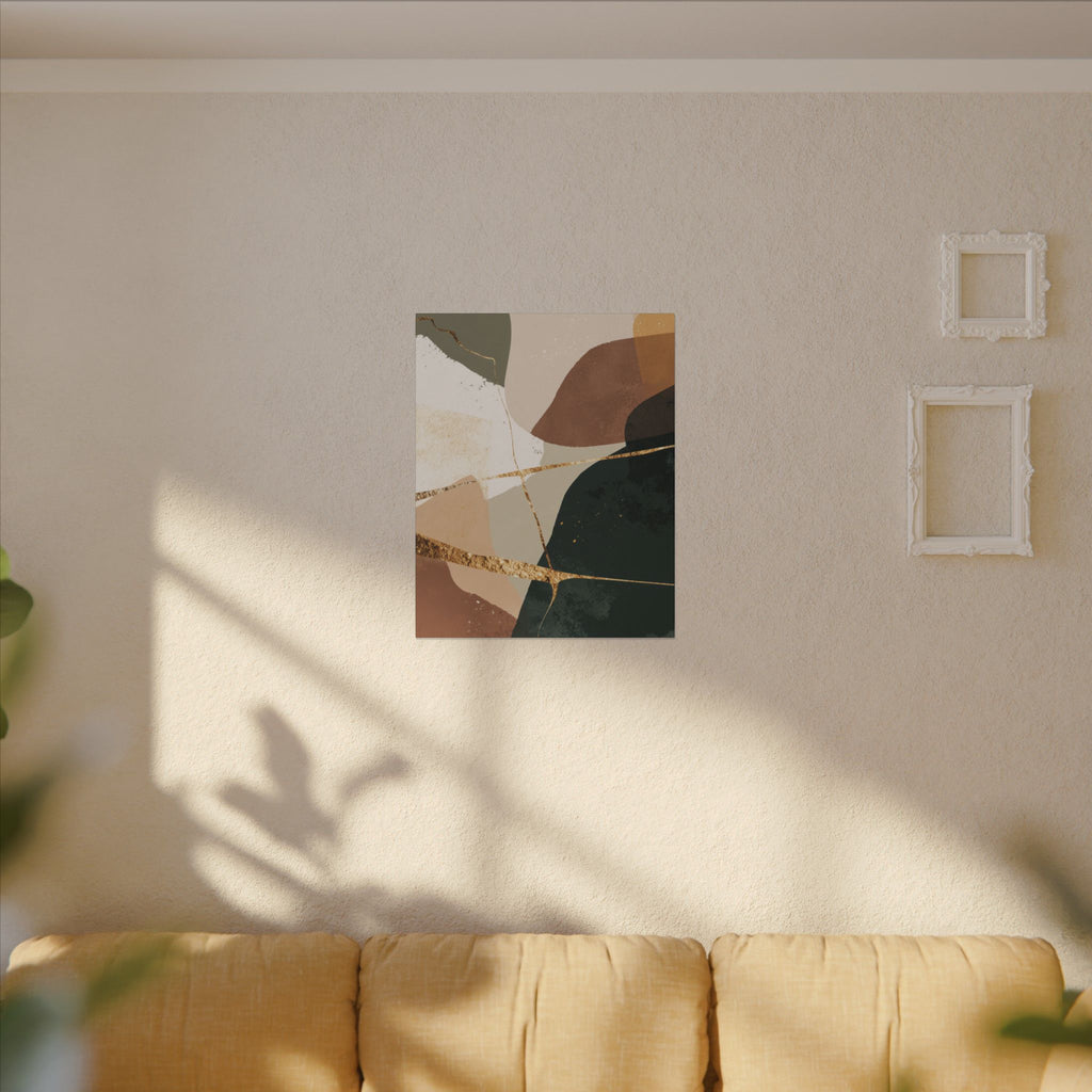 Canvas Print, Abstract Earthy Gold Wall Art, Modern Designer Home Decor, Stretched Matte Canvas; Thick, Multi-Size, Office Decor