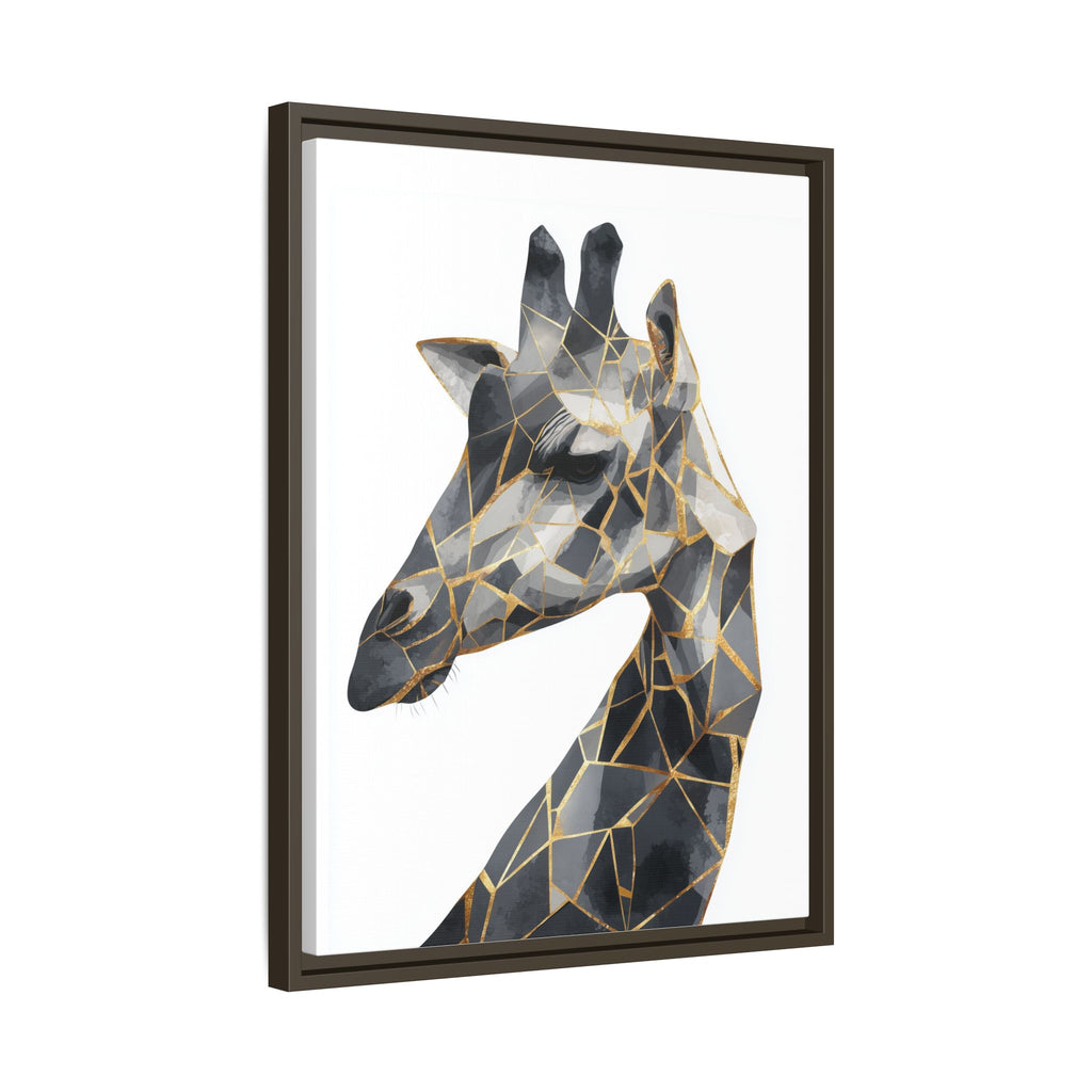 Geometric Giraffe Framed Print : Modern Mosaic Wildlife Art, Contemporary Golden Fragments   |  Personalized & Custom Orders Available