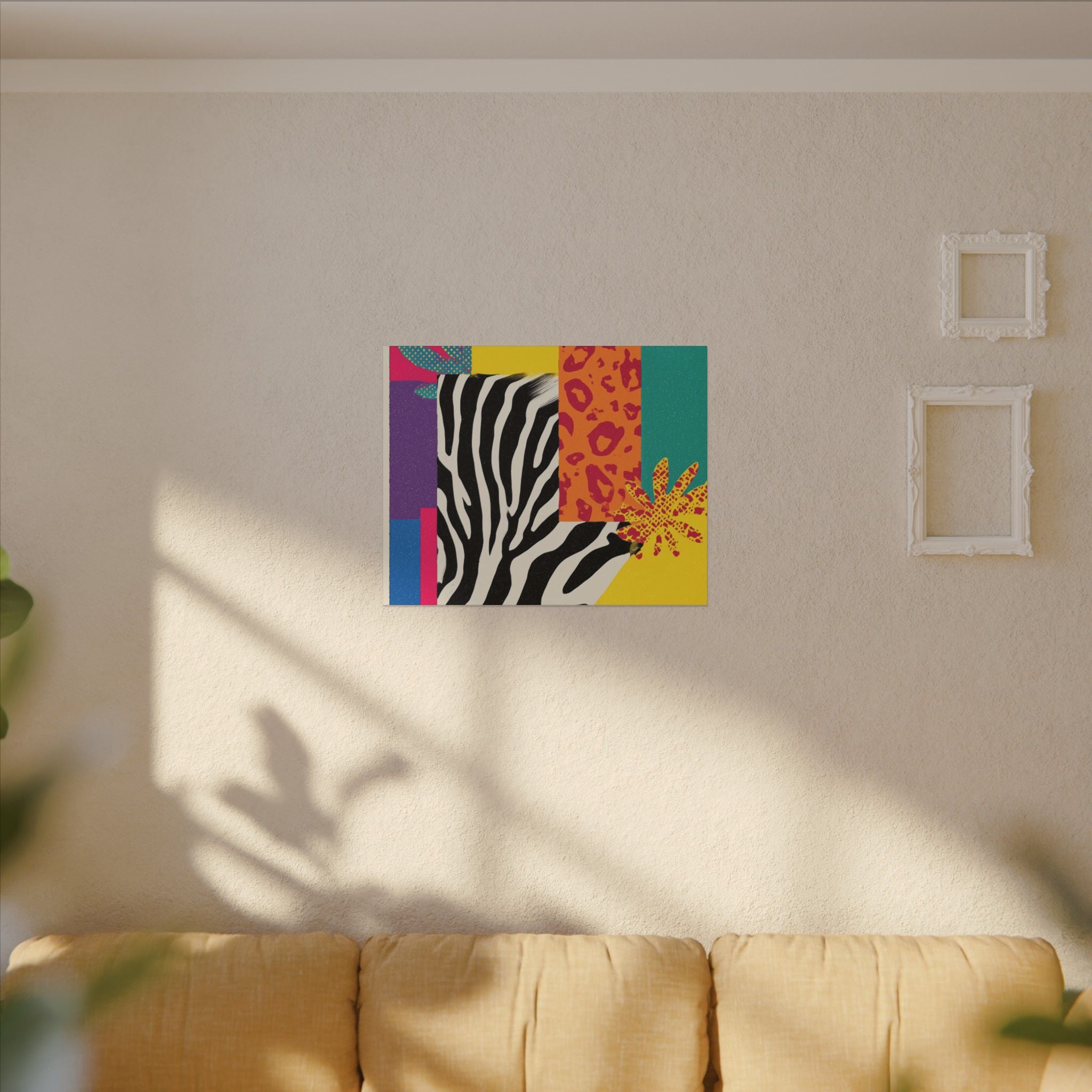 Pop Geometry: Zebra Leopard Fusion, Geometric Color Block, Modern Abstract Design   |   Custom Orders Accepted