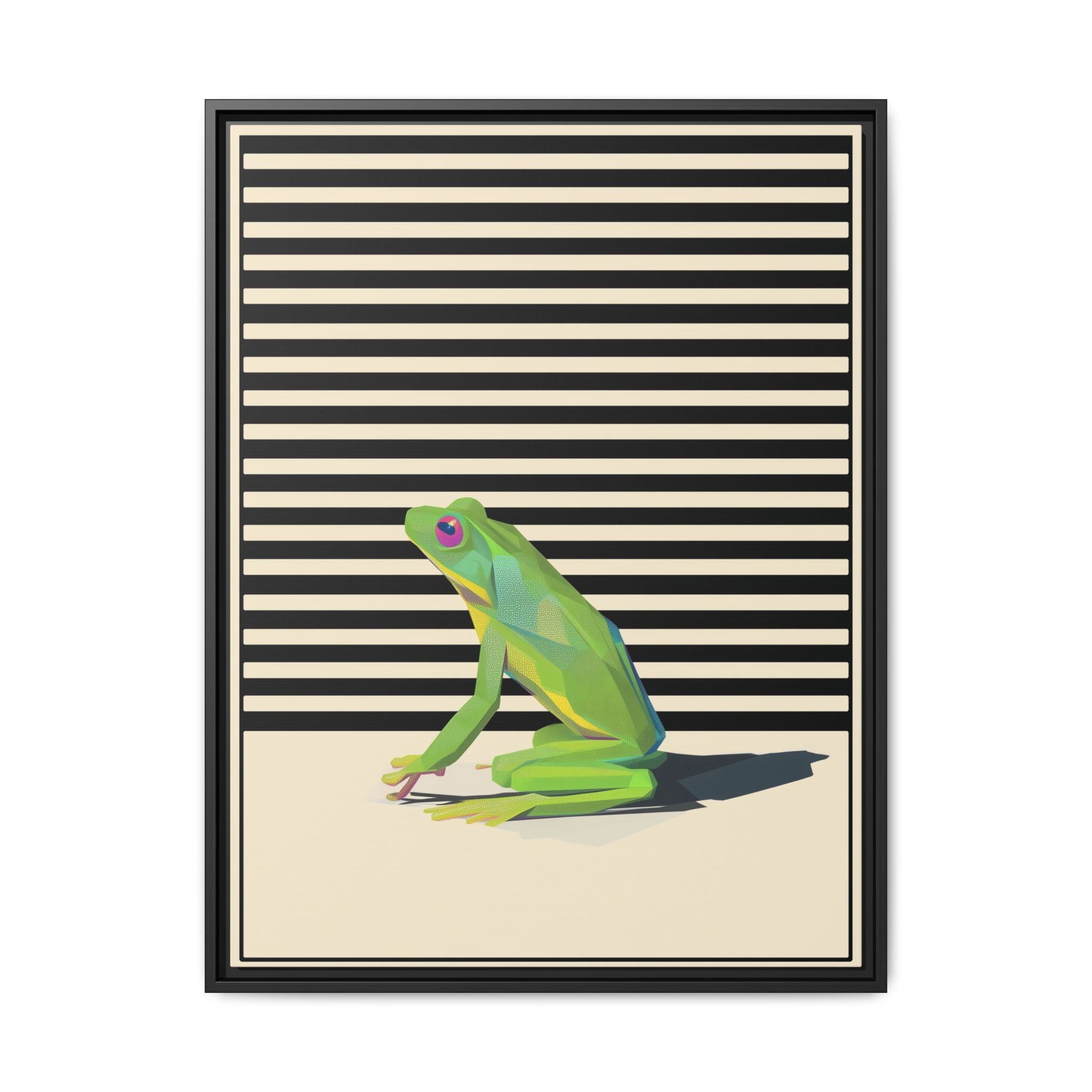 Geometric Frog Persona: Modern Wildlife Illustration, Vibrant Graphic Design   |  Personalized & Custom Orders Available