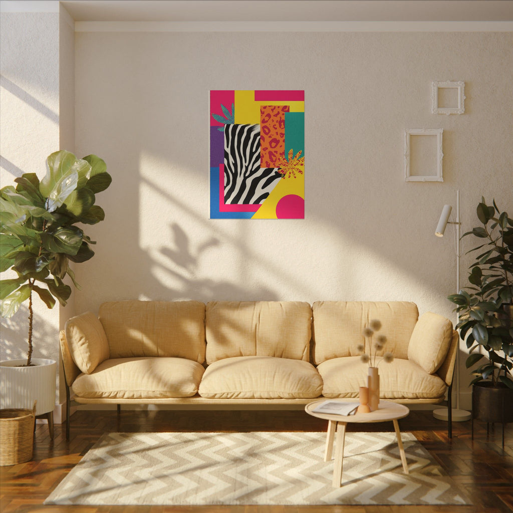 Pop Geometry: Zebra Leopard Fusion, Geometric Color Block, Modern Abstract Design   |   Custom Orders Accepted