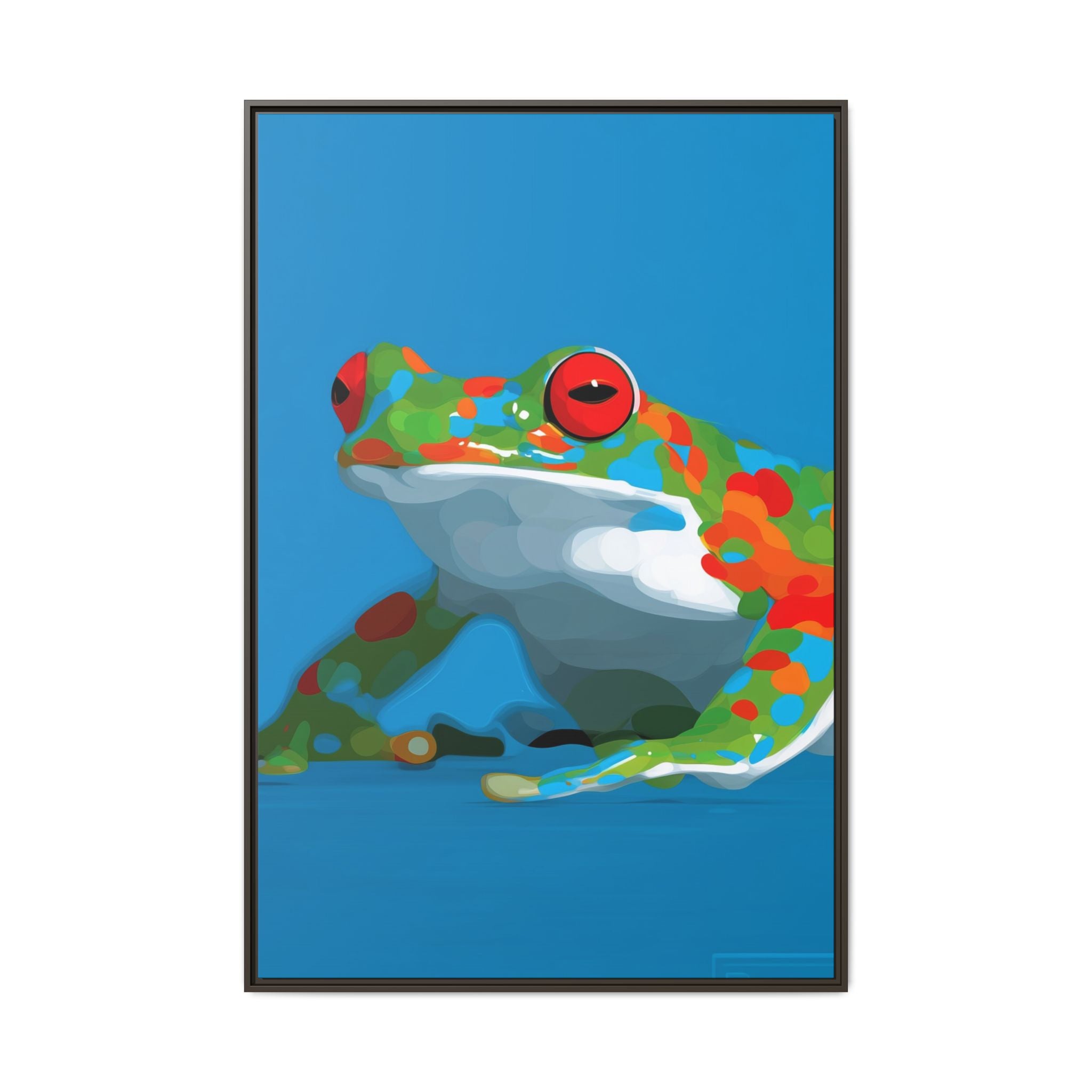 Chromatic Amphibian Framed Print : Mosaic Frog Vector Art, Modern Wildlife Illustration   |  Personalized & Custom Orders Available