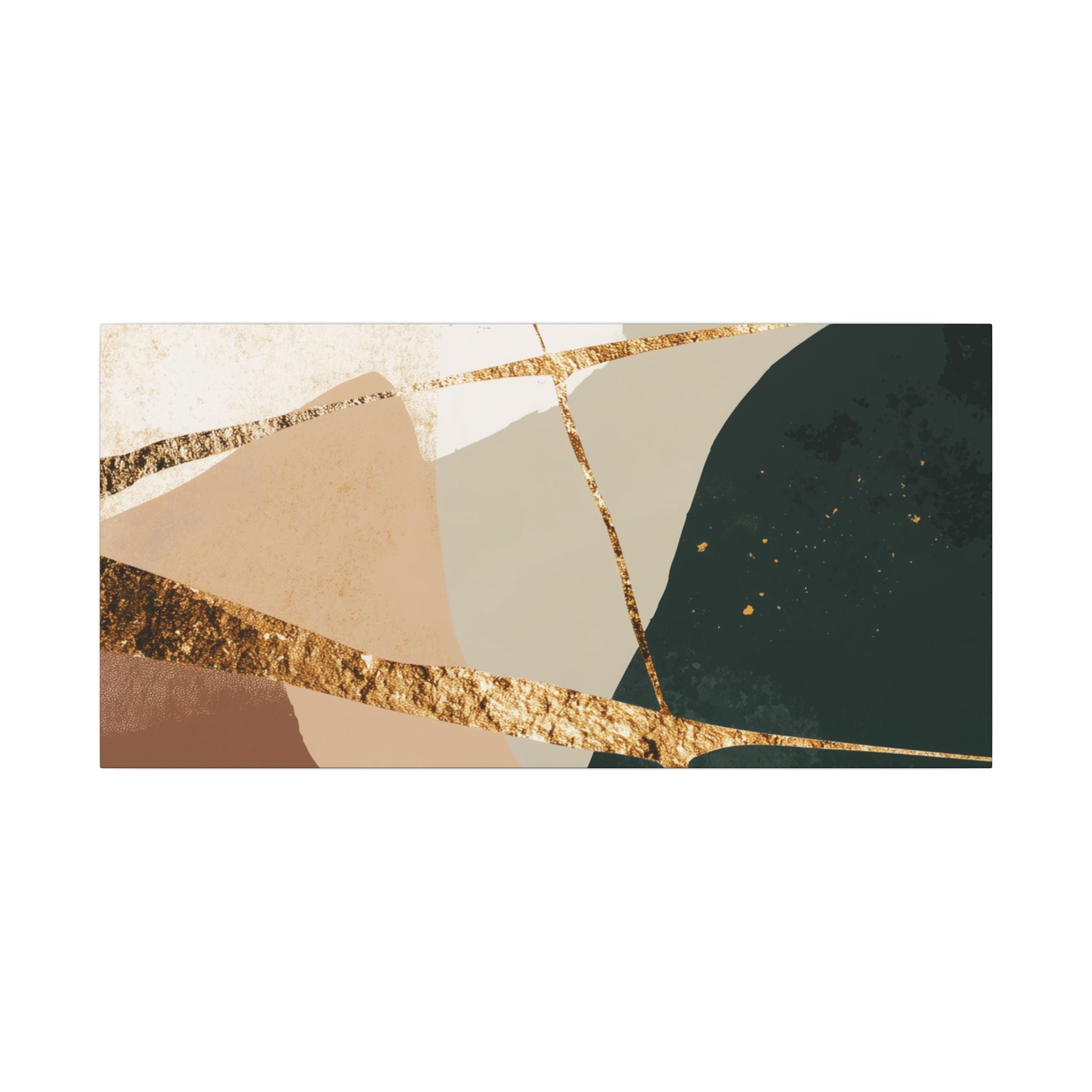 Canvas Print, Abstract Earthy Gold Wall Art, Modern Designer Home Decor, Stretched Matte Canvas; Thick, Multi-Size, Office Decor