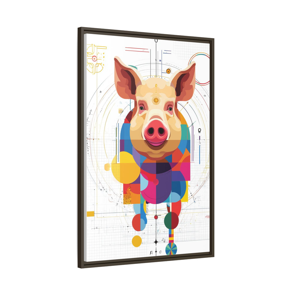 Geometric Pig: Digital Cubist Portrait, Mathematical Animal Abstraction   |    Custom Orders Available