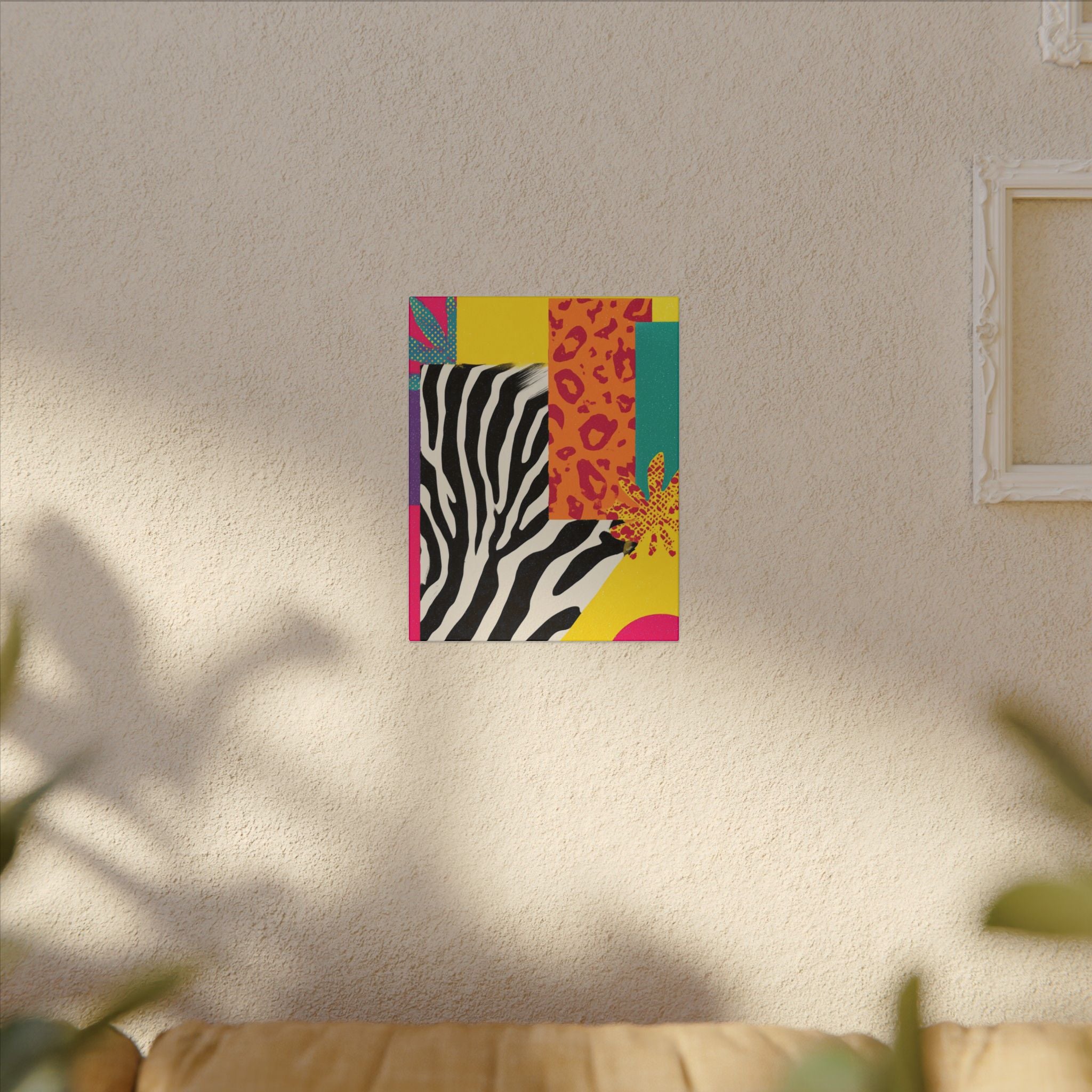 Copy of Pop Geometry: Zebra Leopard Fusion, Geometric Color Block, Modern Abstract Design   |   Custom Orders Accepted