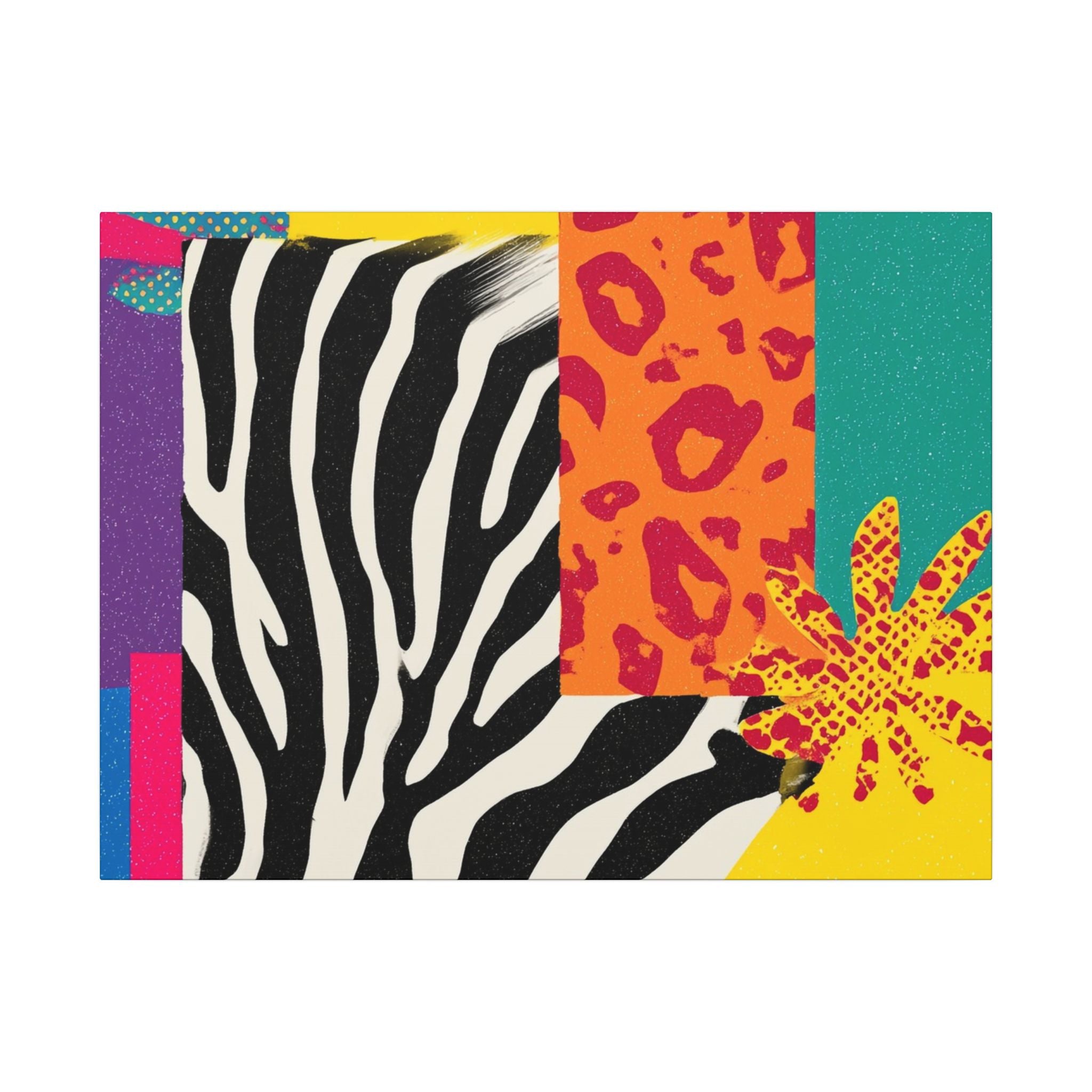 Copy of Pop Geometry: Zebra Leopard Fusion, Geometric Color Block, Modern Abstract Design   |   Custom Orders Accepted